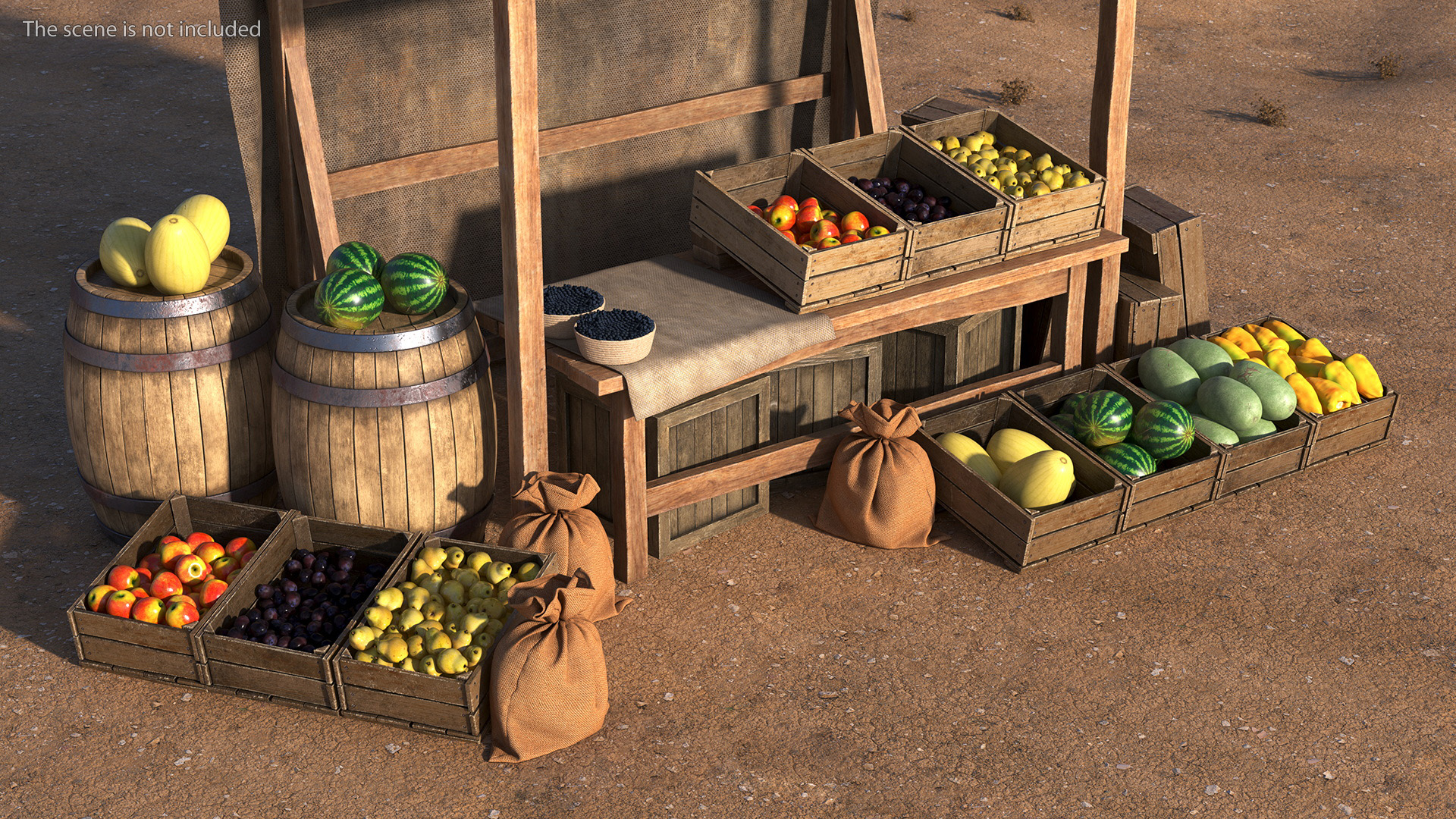 3D Medieval Market Stall