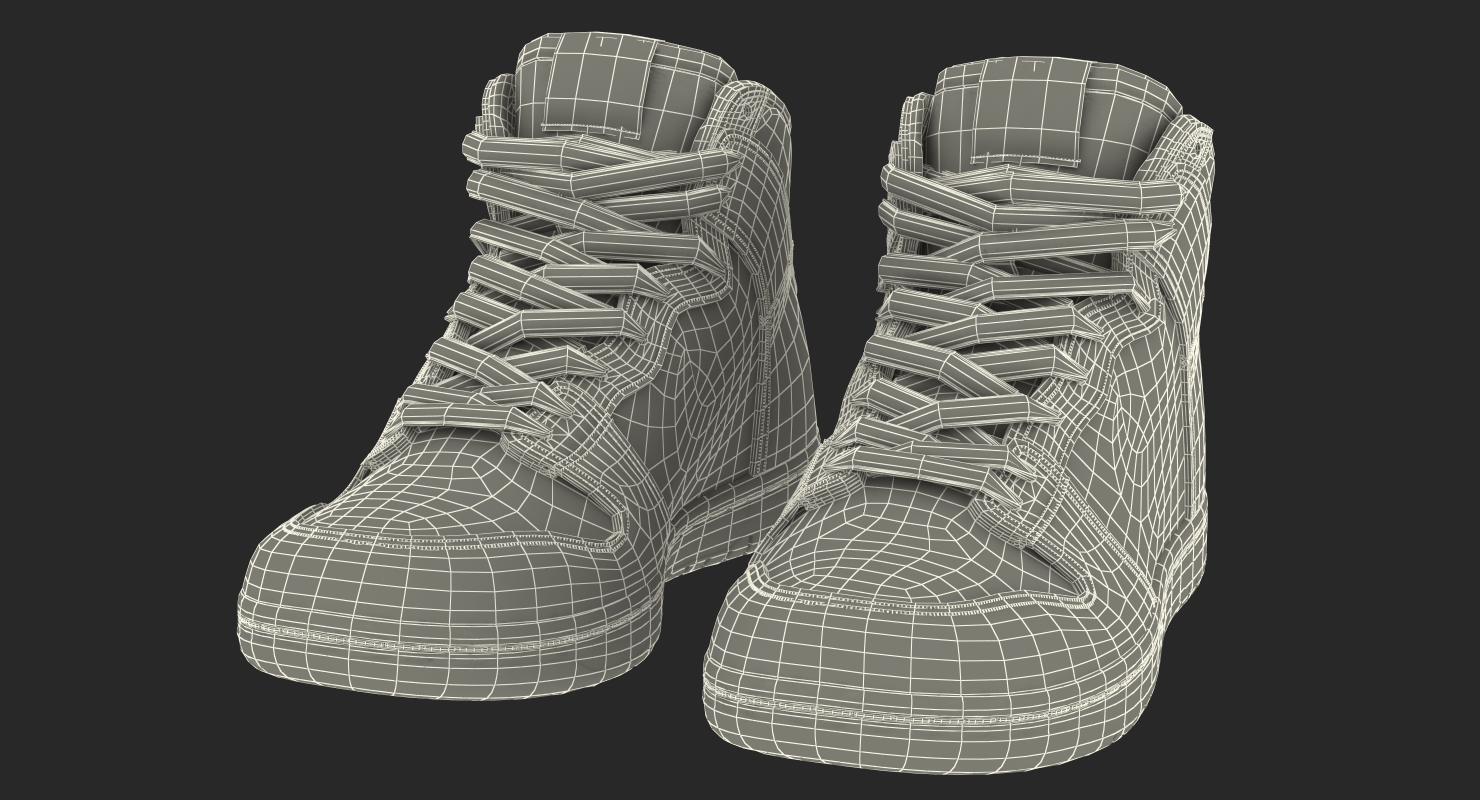 Skateboard Shoes White 3D