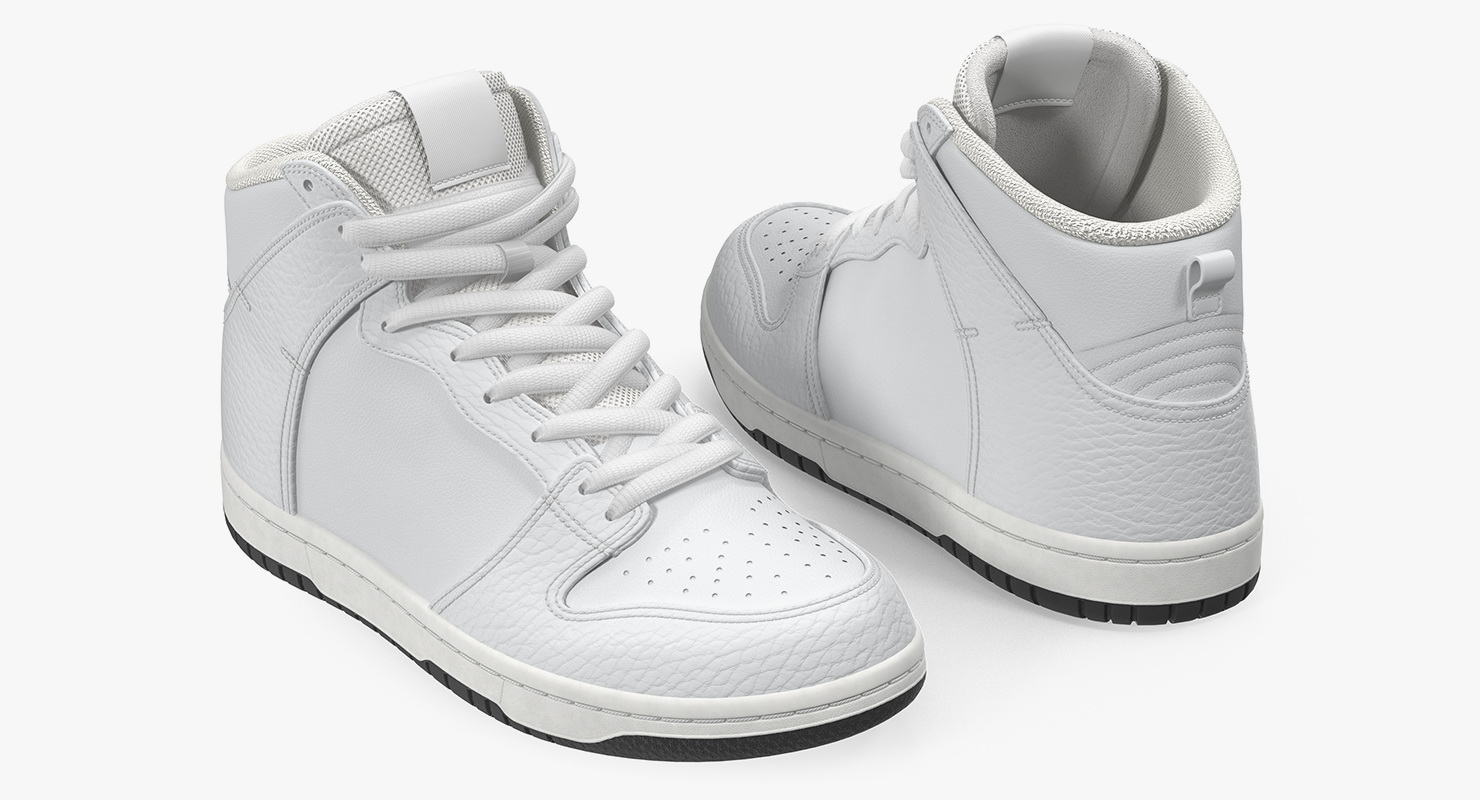 Skateboard Shoes White 3D