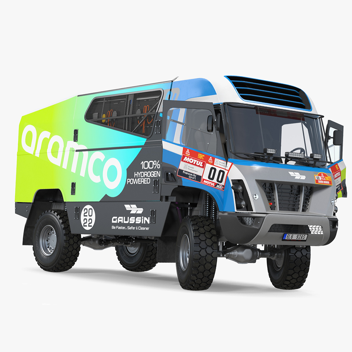 3D model Racing Truck Gaussin H2 Simple Interior Rigged for Cinema 4D