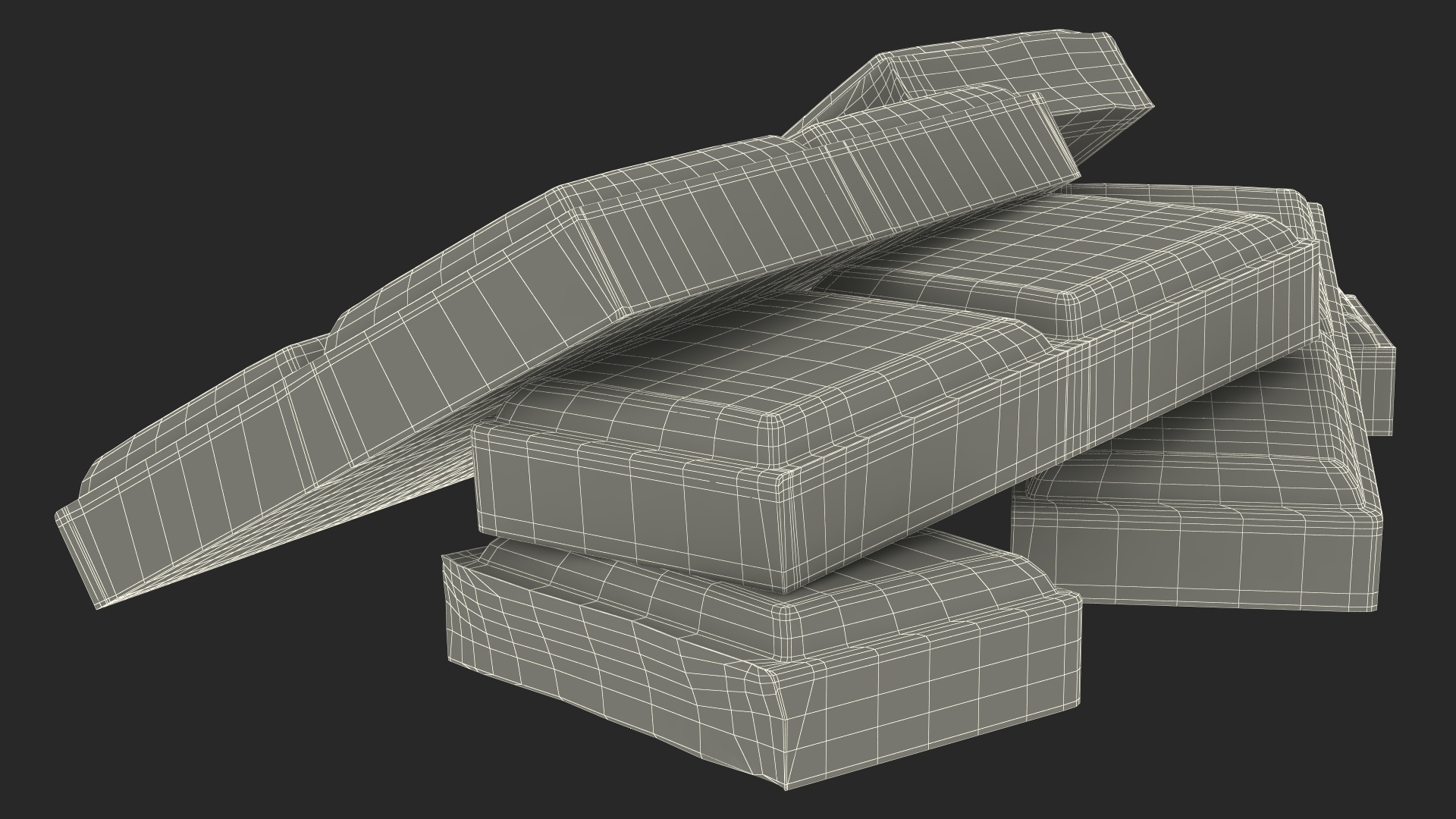 Pieces of Dark Chocolate 3D model