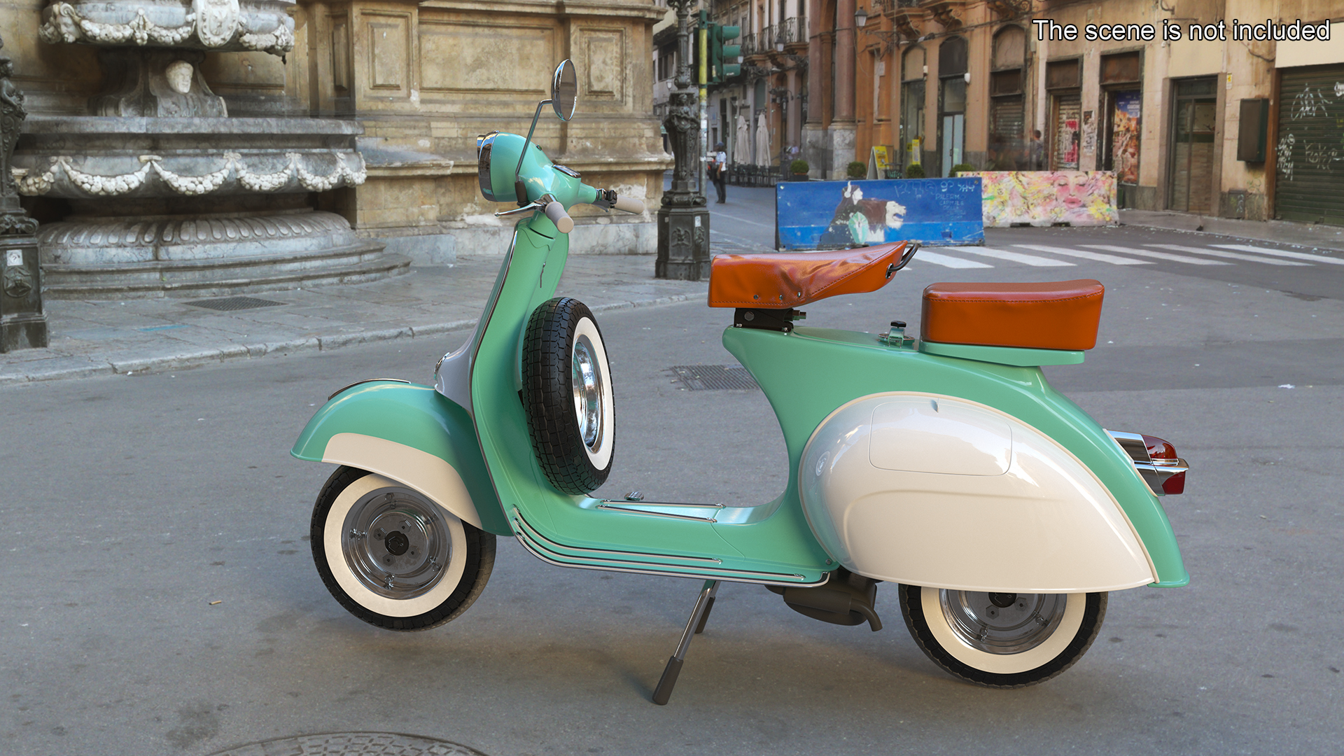 3D Vintage Vespa 125 Scooter Green