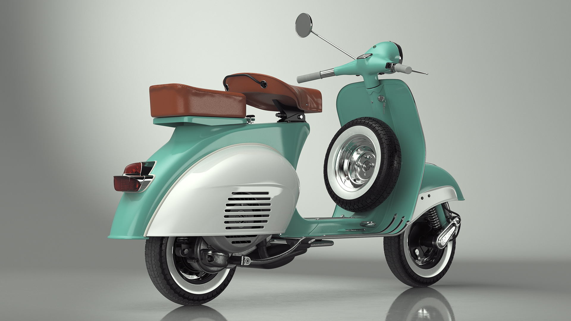 3D Vintage Vespa 125 Scooter Green
