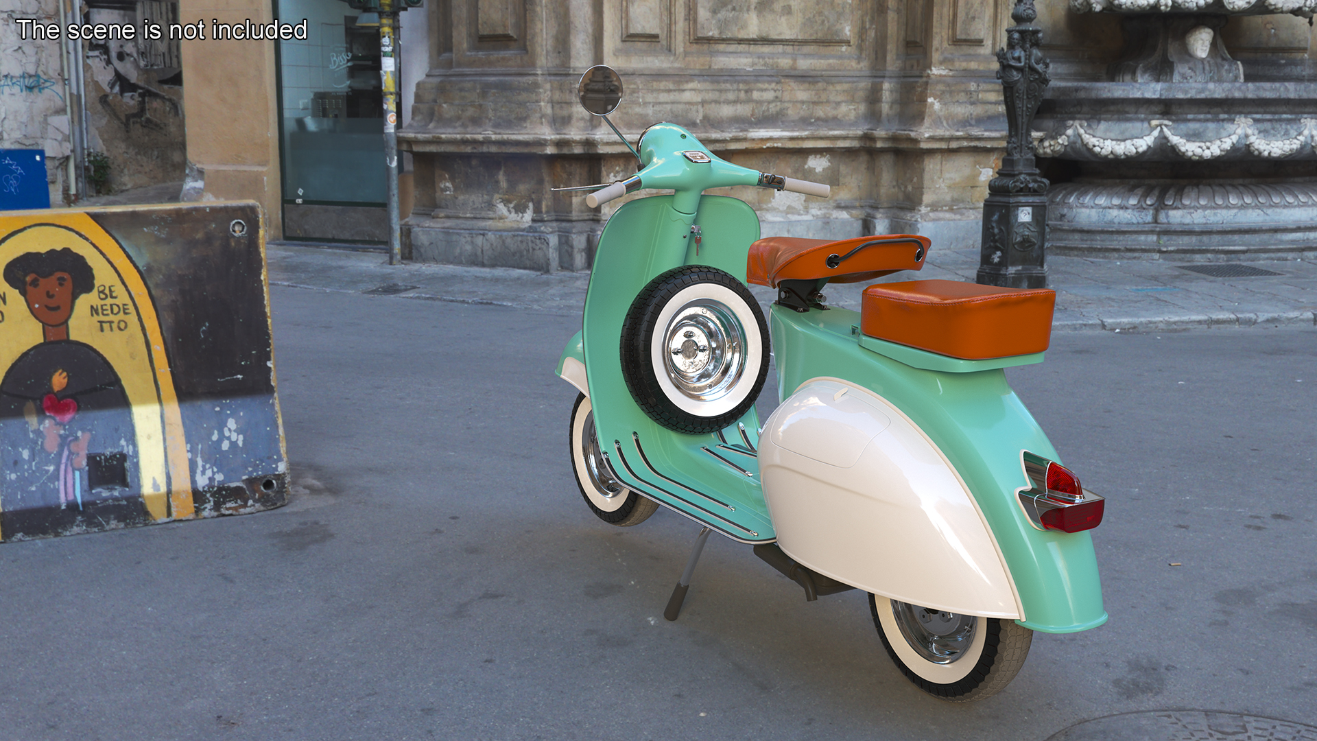 3D Vintage Vespa 125 Scooter Green