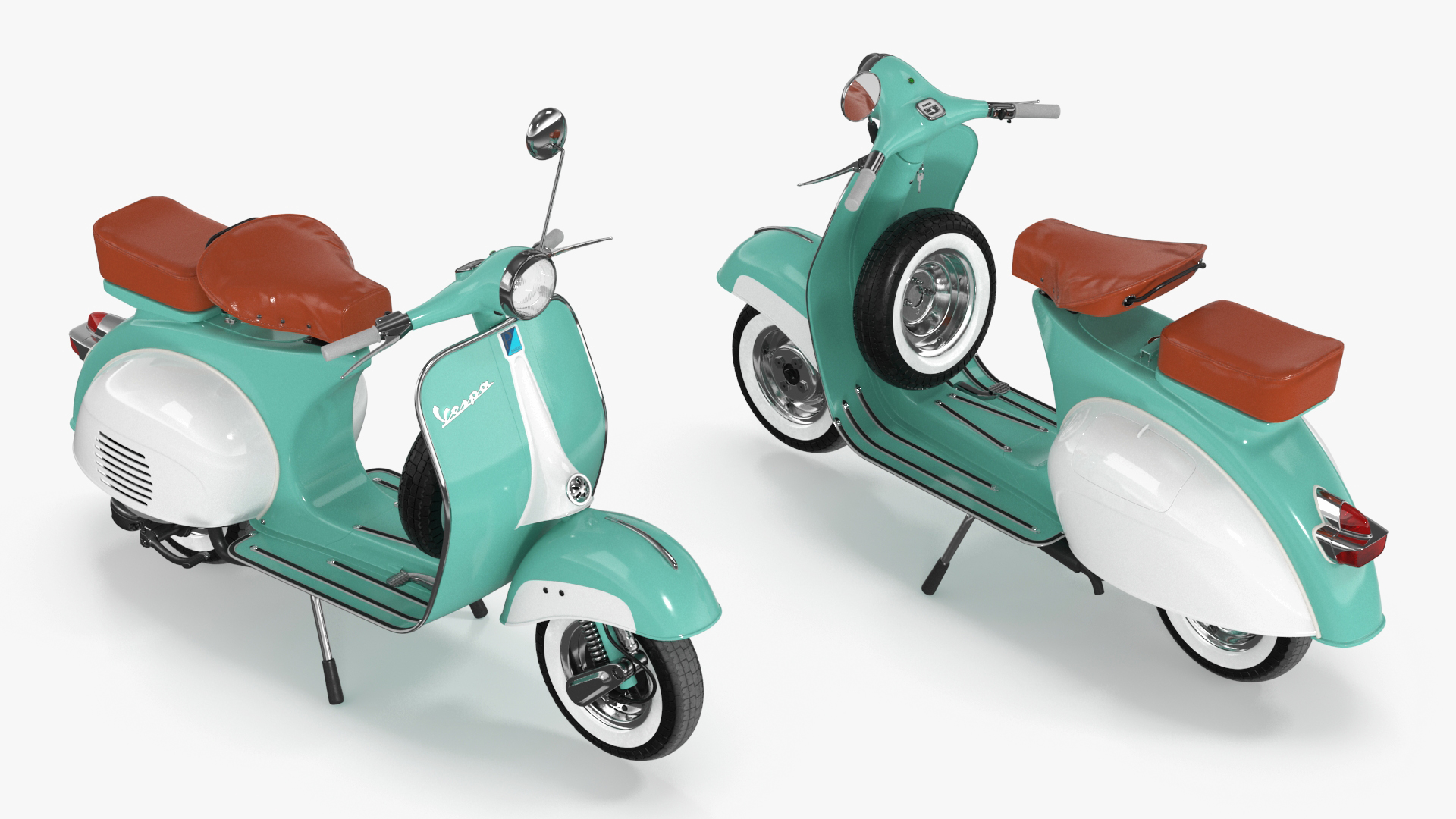 3D Vintage Vespa 125 Scooter Green