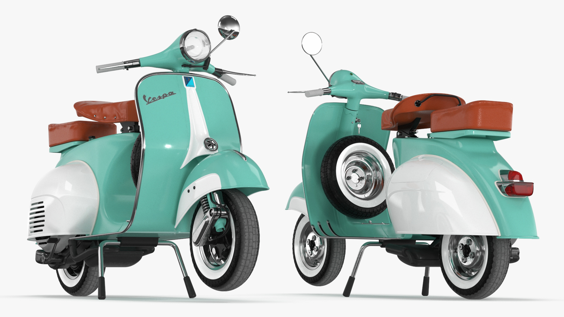3D Vintage Vespa 125 Scooter Green