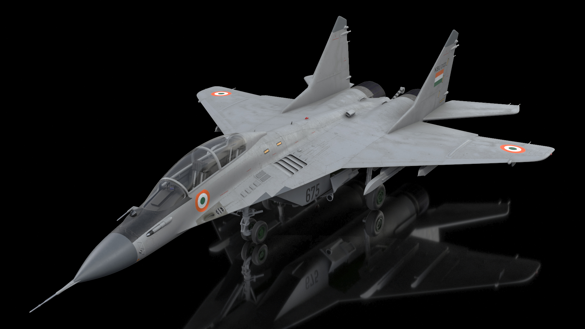 3D MiG 29 KUB Tandem Aircraft Indian Navy model