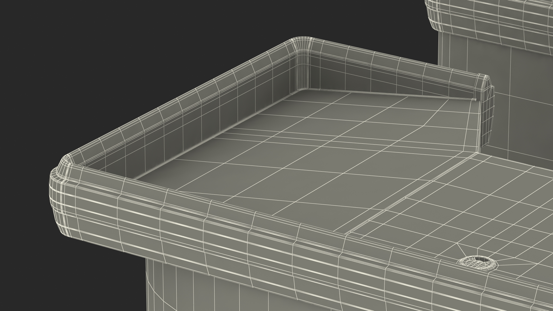 Supermarket Checkout Counters Dark Wood 3D model