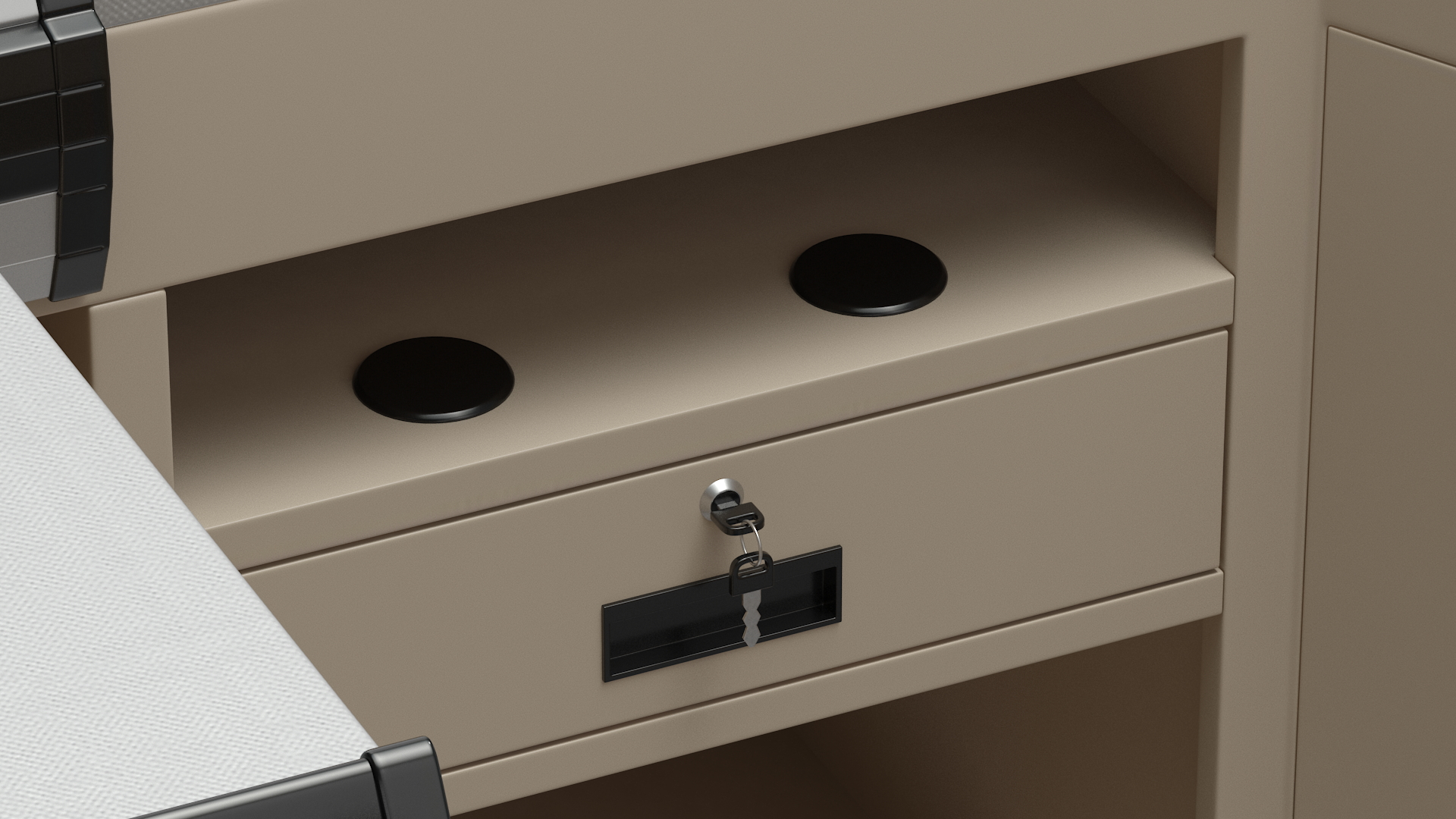 Supermarket Checkout Counters Dark Wood 3D model