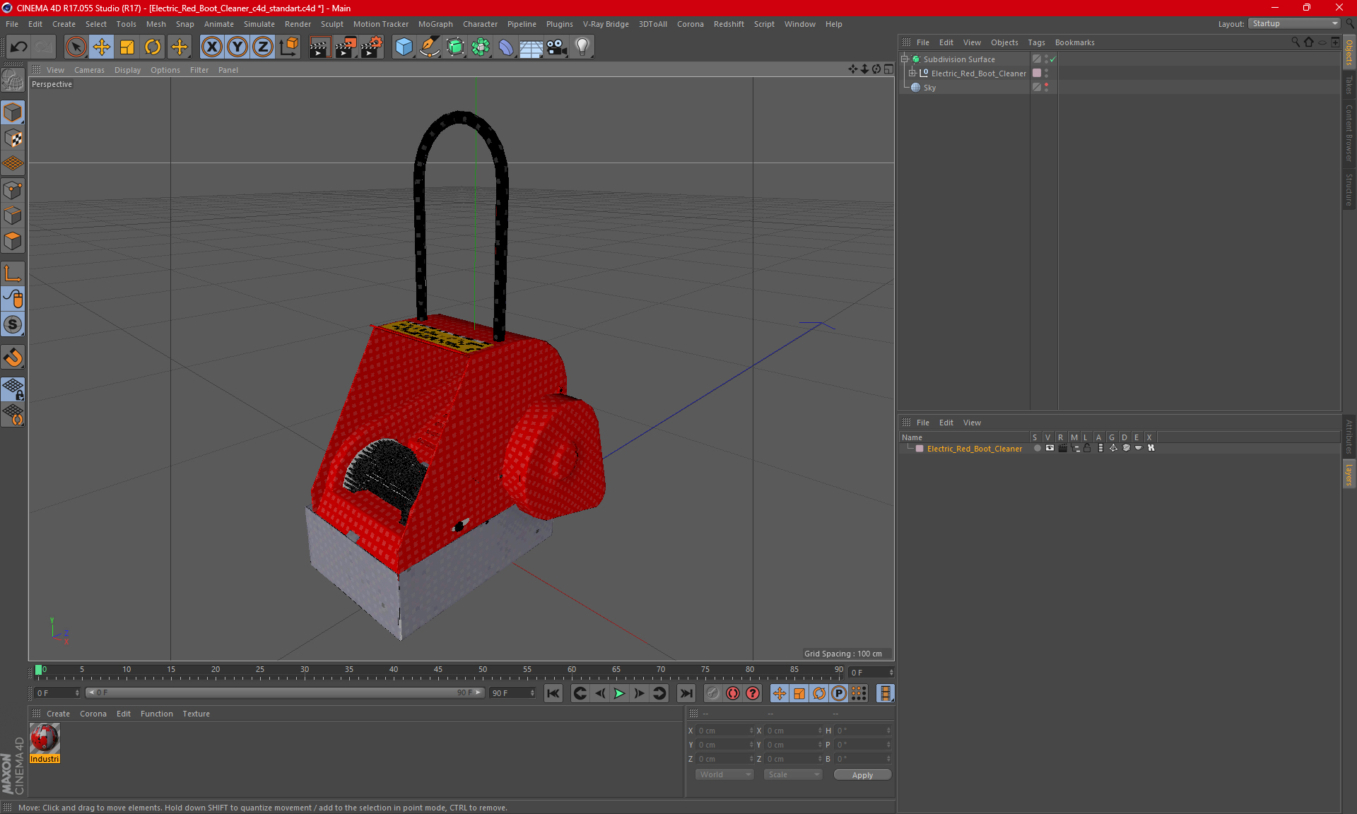 3D model Electric Red Boot Cleaner