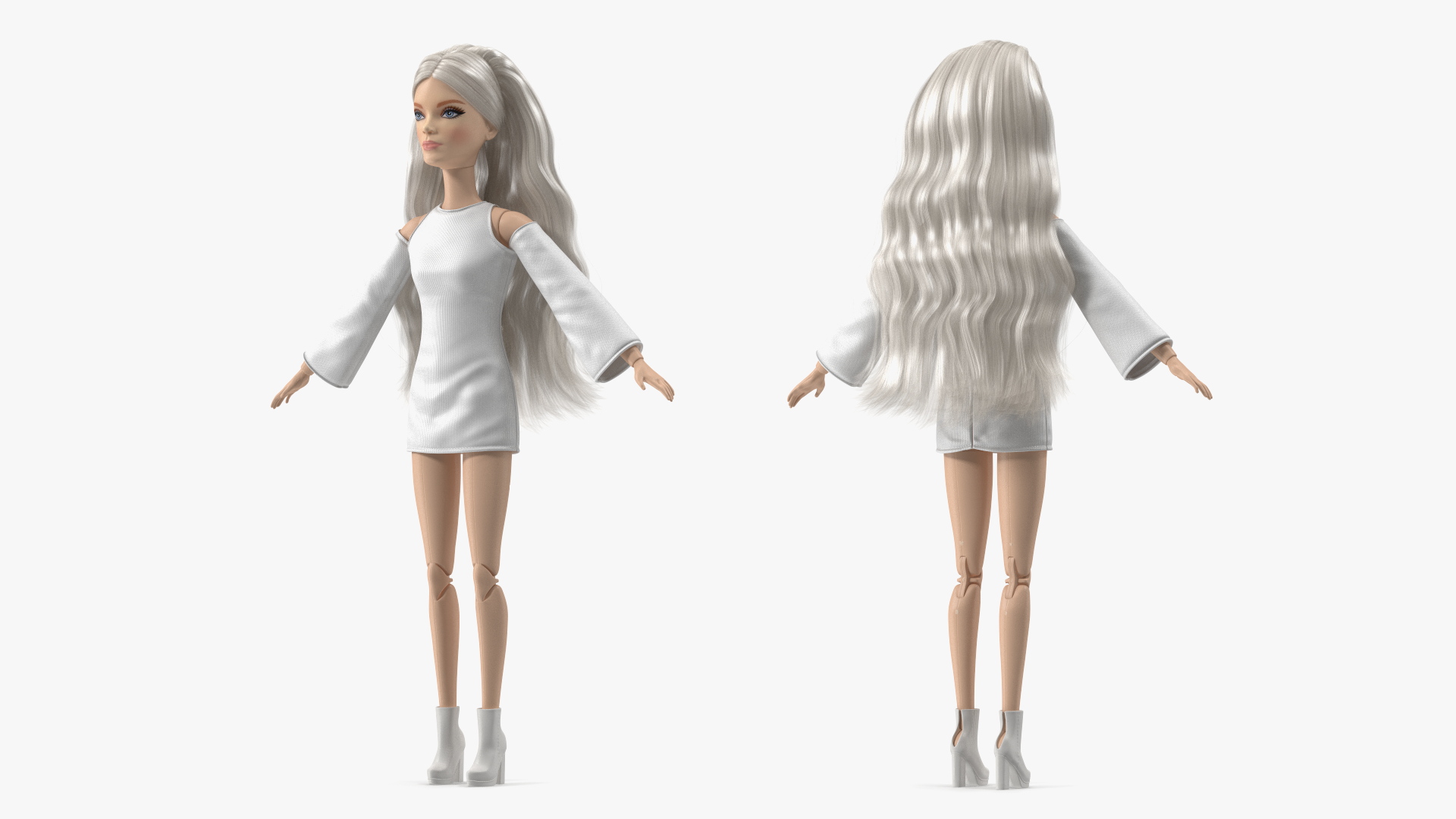 3D model Barbie Doll White Dress T-pose