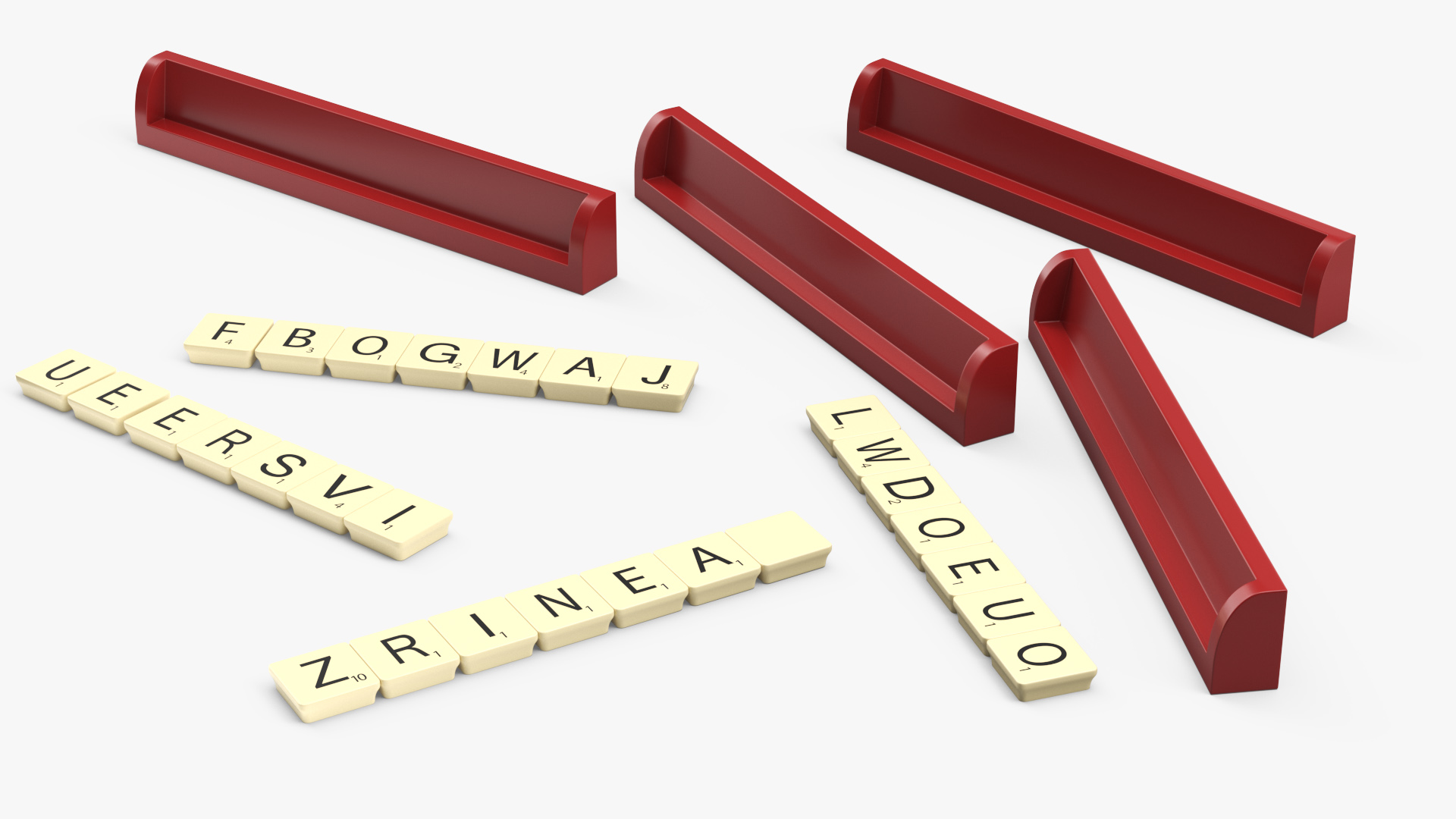 3D Stand with Letters for Game Scrabble