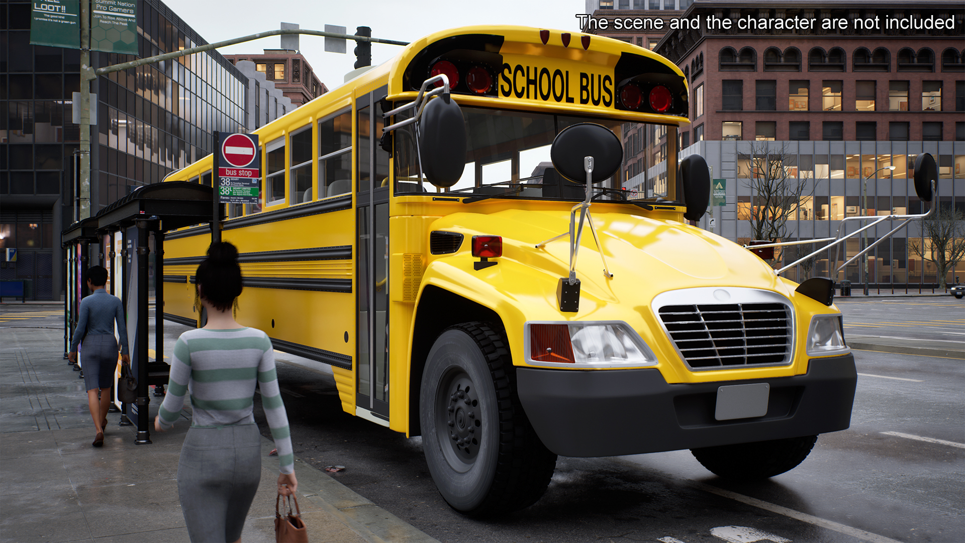 American School Bus 3D model