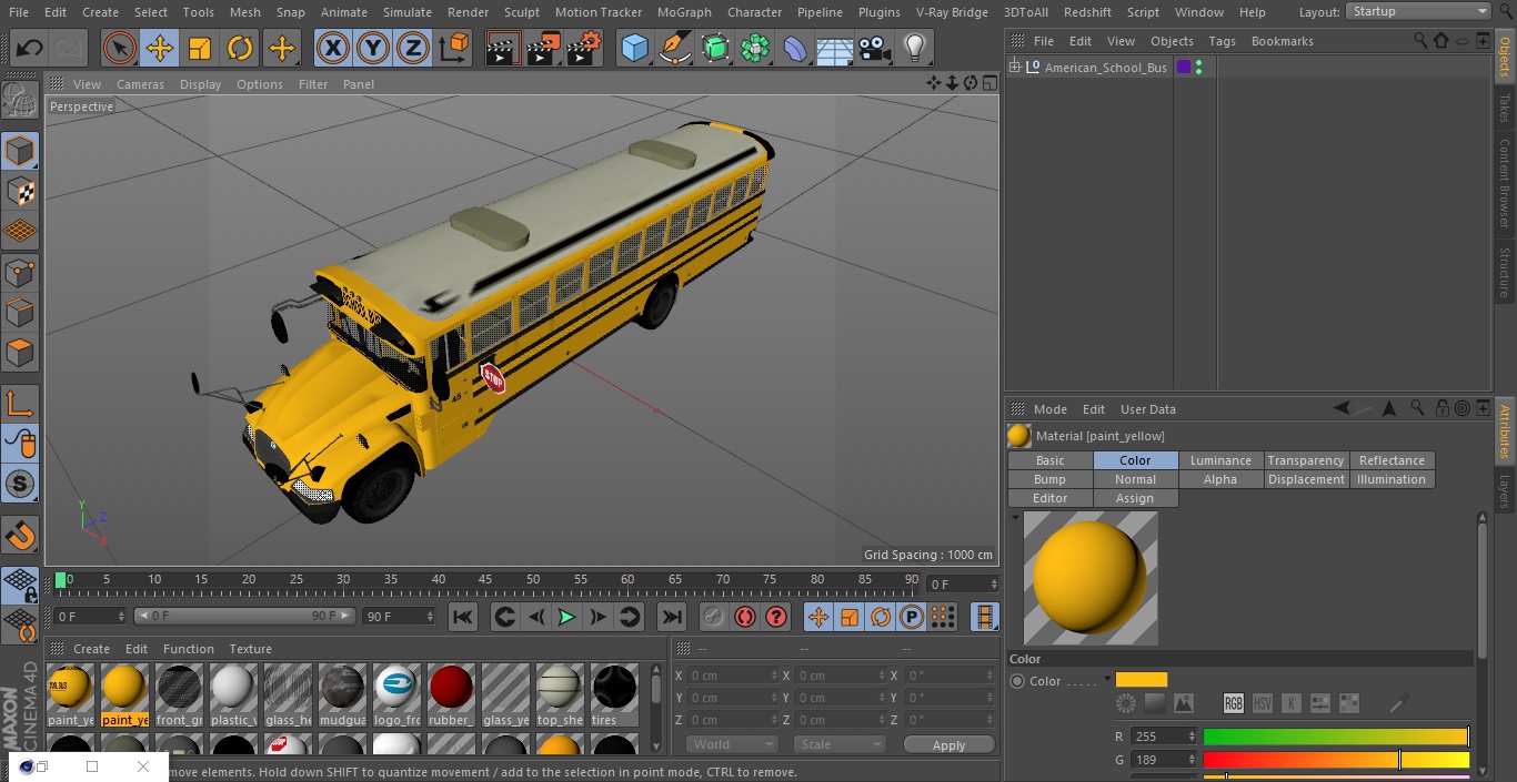 American School Bus 3D model