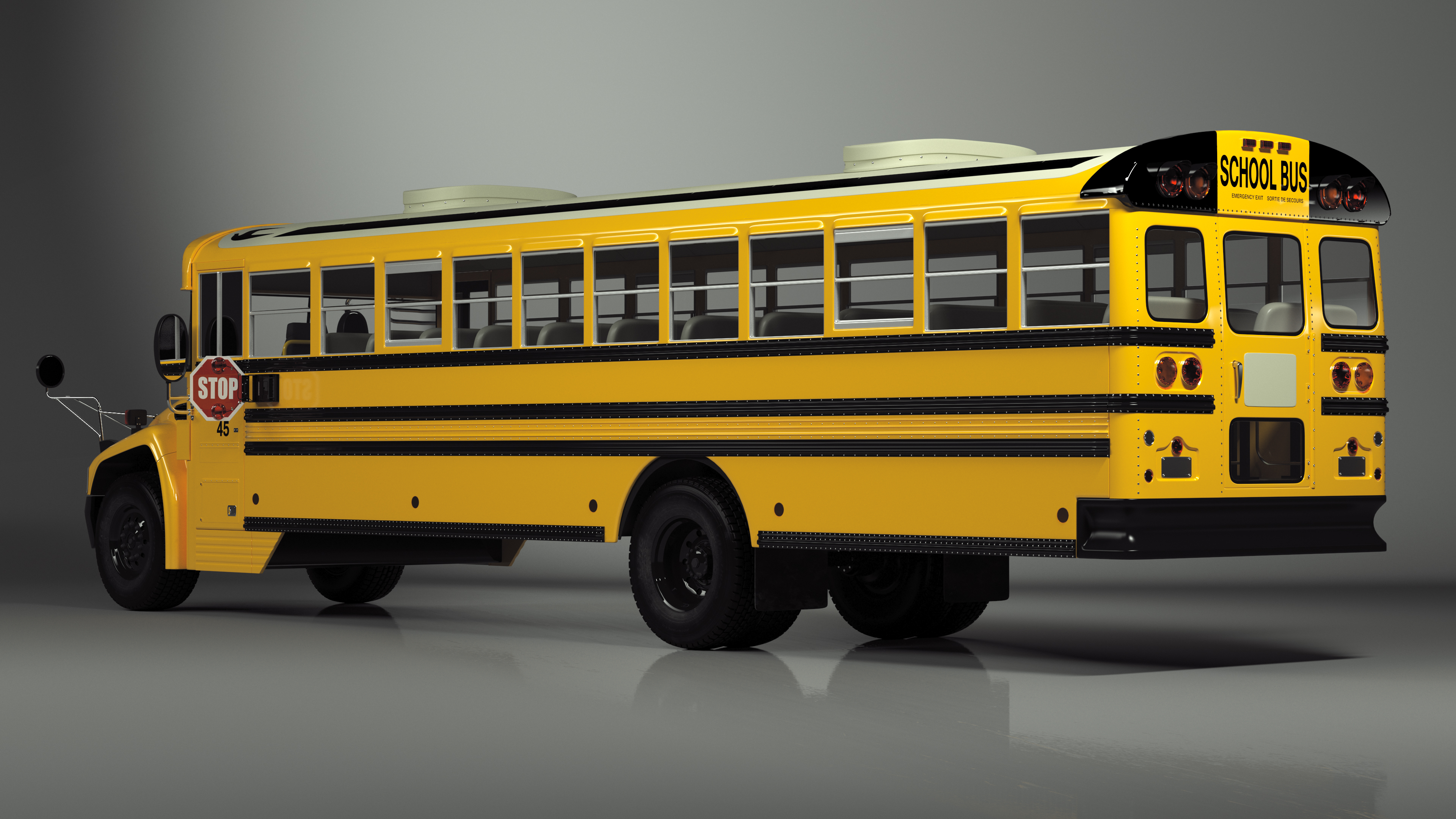 American School Bus 3D model