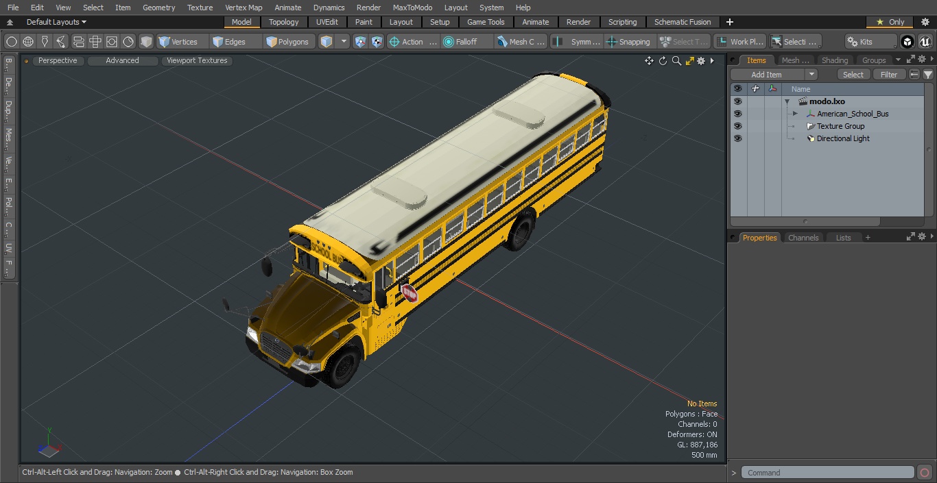American School Bus 3D model