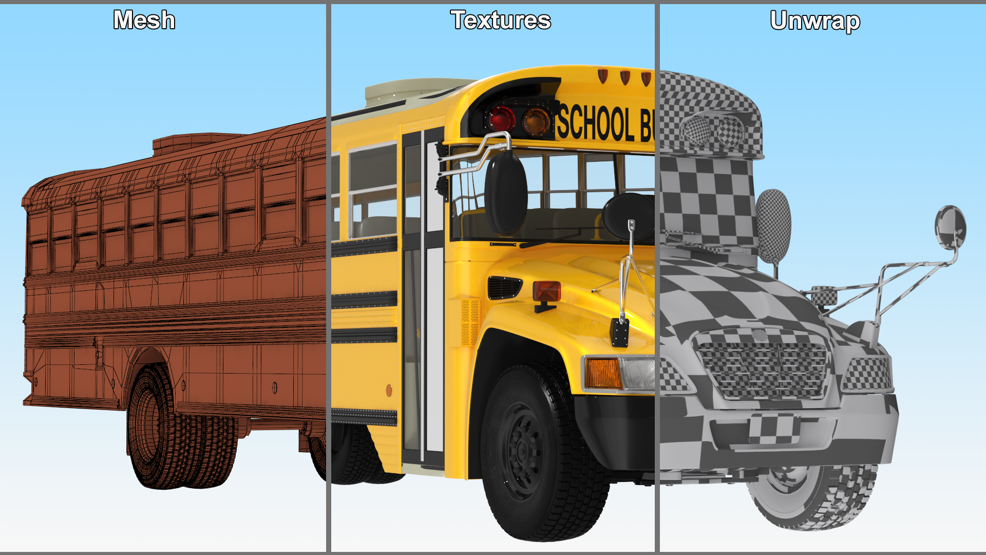 American School Bus 3D model