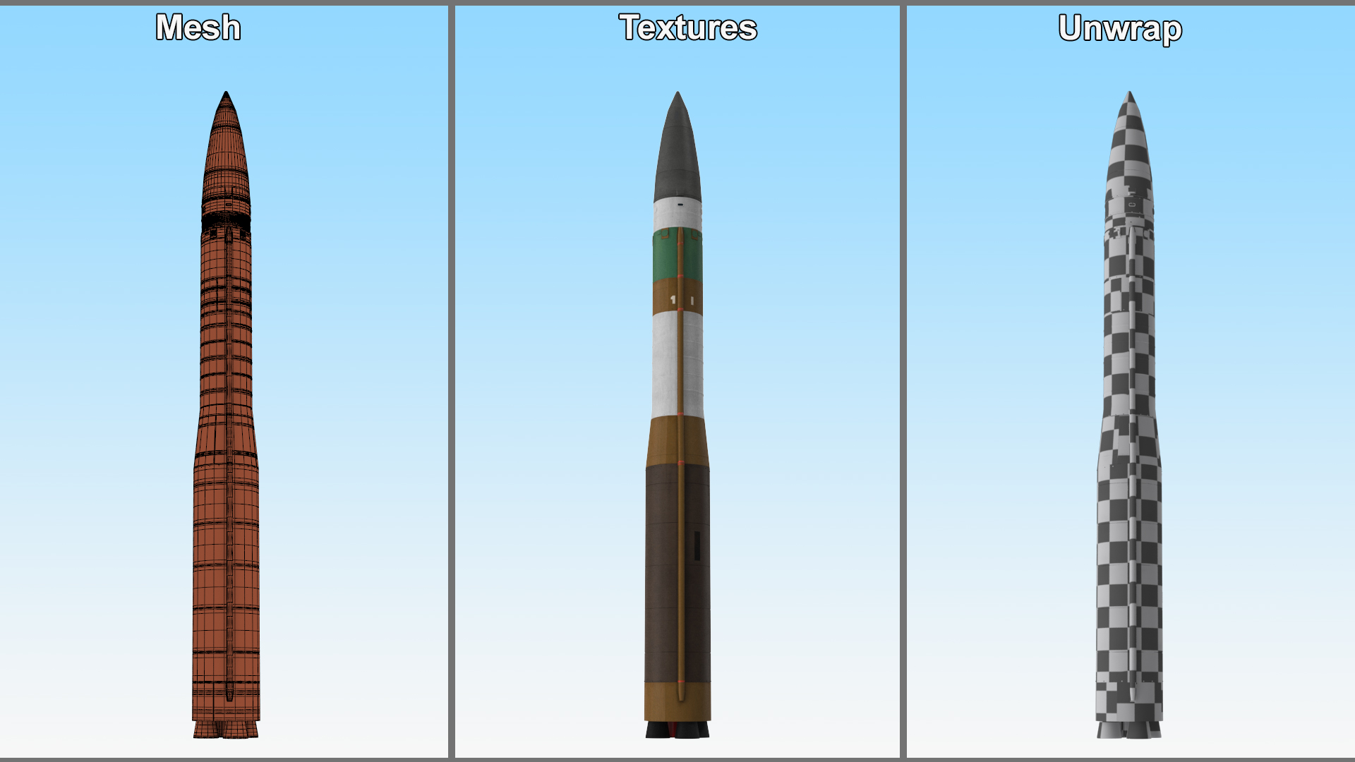 Ballistic Missile LGM-30G Minuteman 3 3D