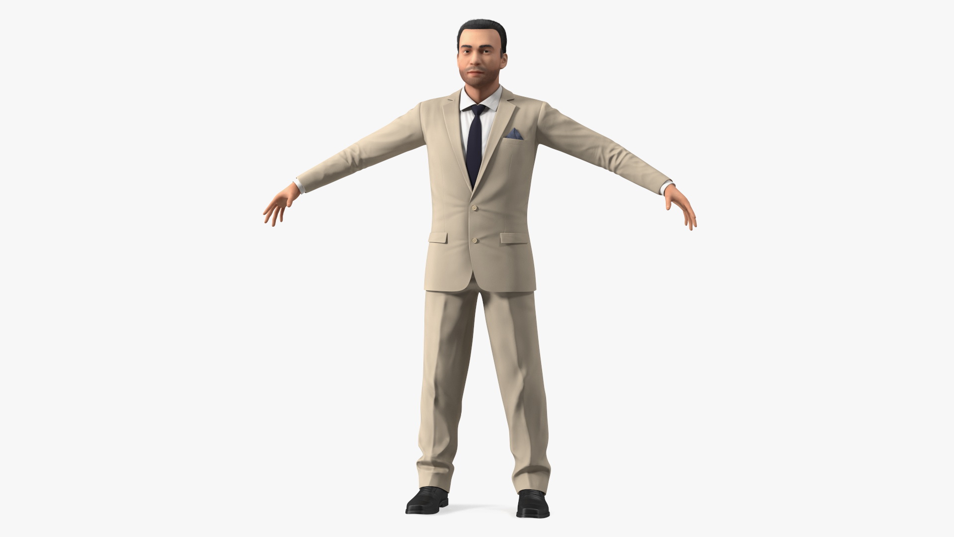Businessman in Beige Suit Fur 3D model