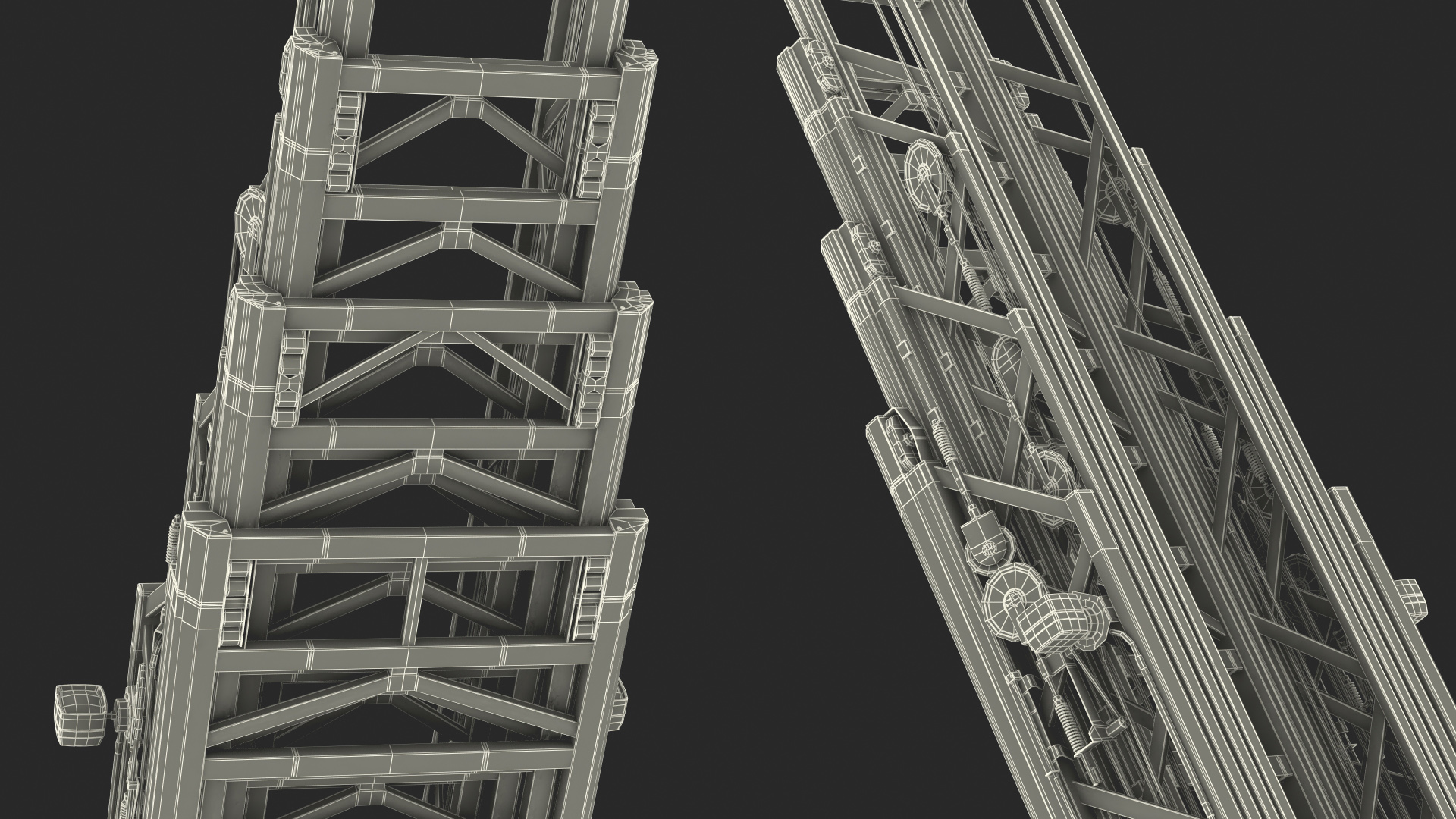 3D model Turntable Ladder Unfolded