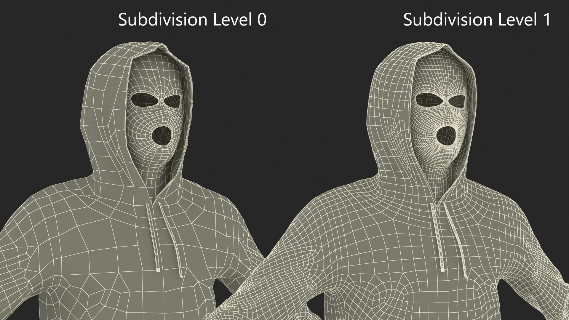 3D model Burglar Black Full Outfit with Hood