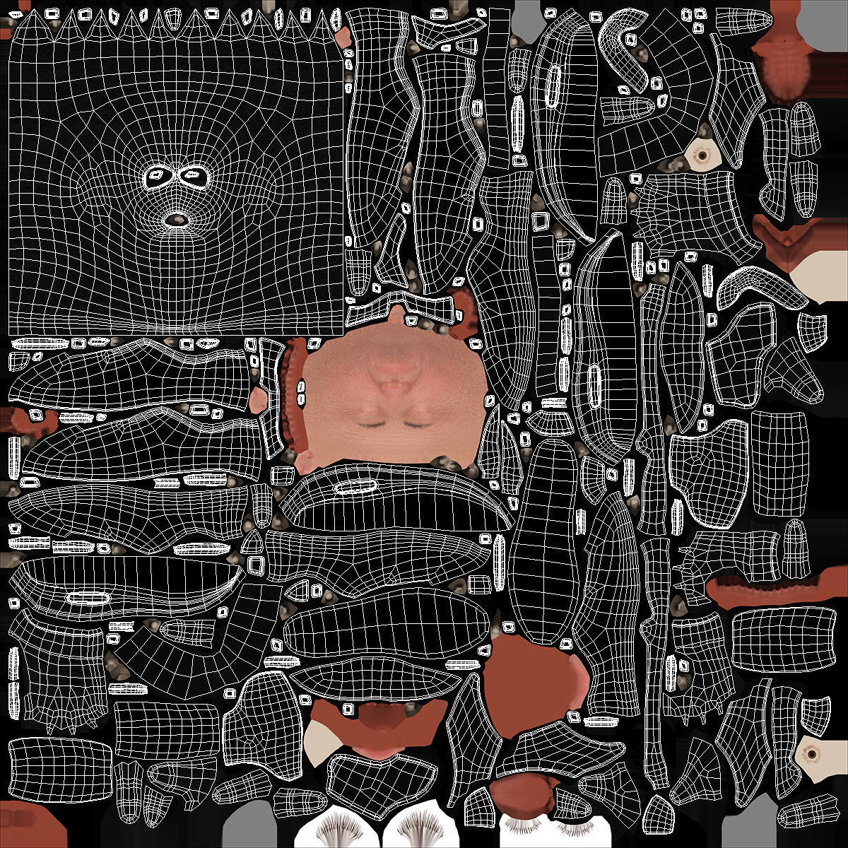 3D model Burglar Black Full Outfit with Hood