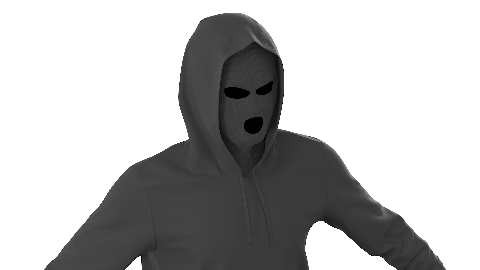 3D model Burglar Black Full Outfit with Hood