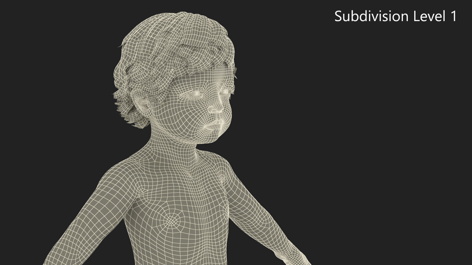 Boy Aged 1 Year in Diaper Rigged 3D