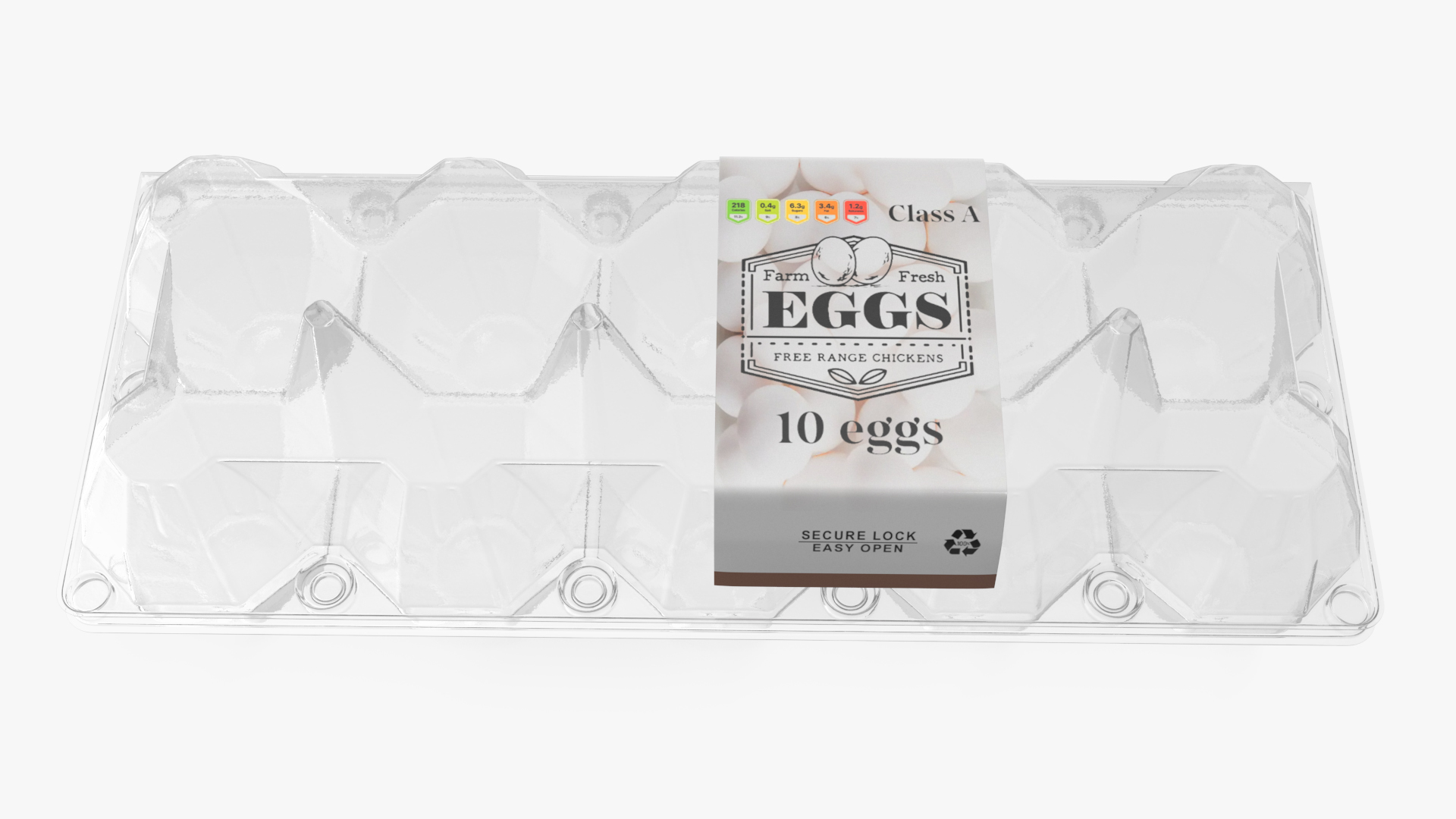 3D Empty Plastic Tray for 10 Chicken Eggs model