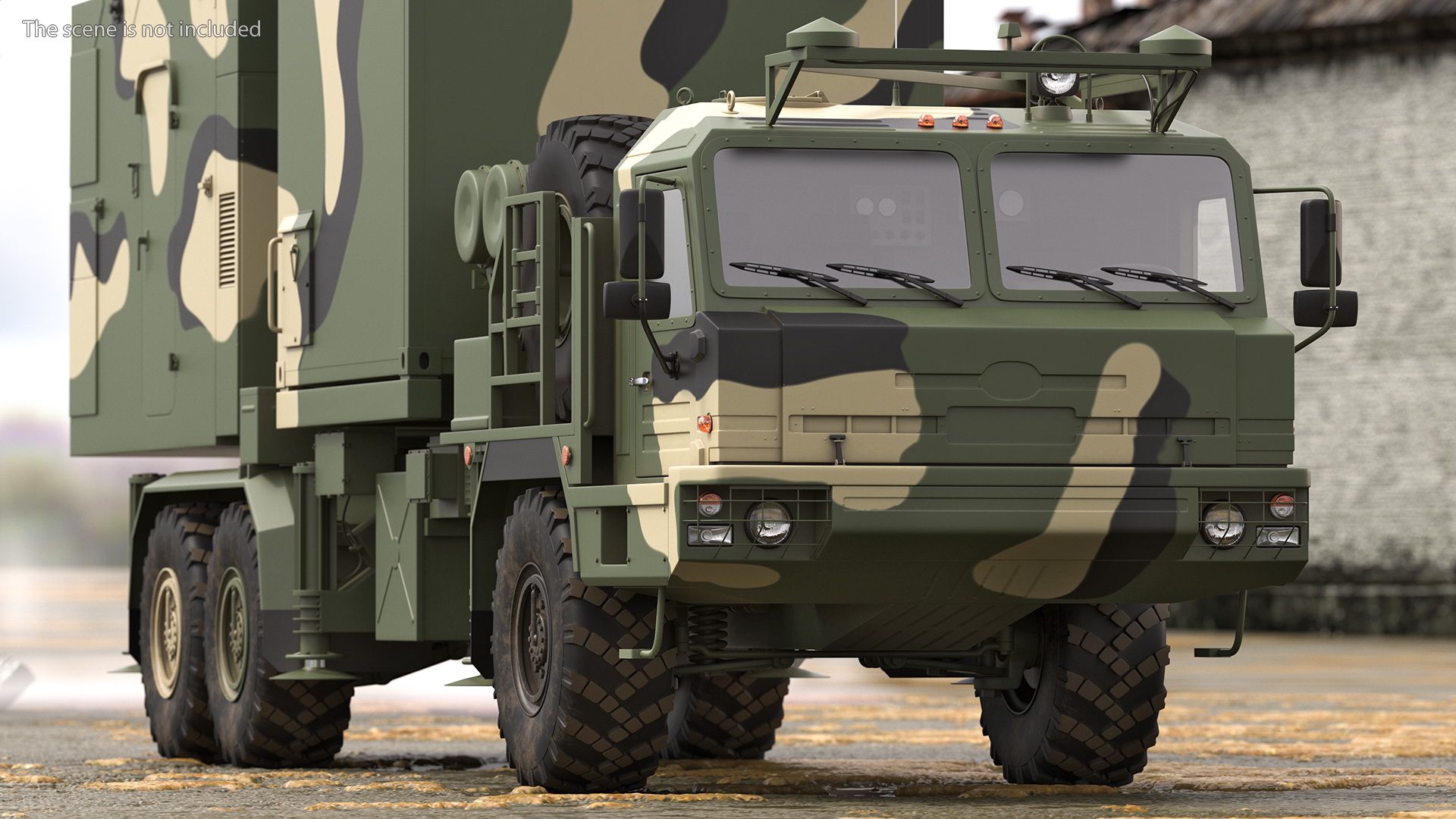 3D model Multi Function Mobile Tracking Radar Vityaz 50R6 Camo Rigged