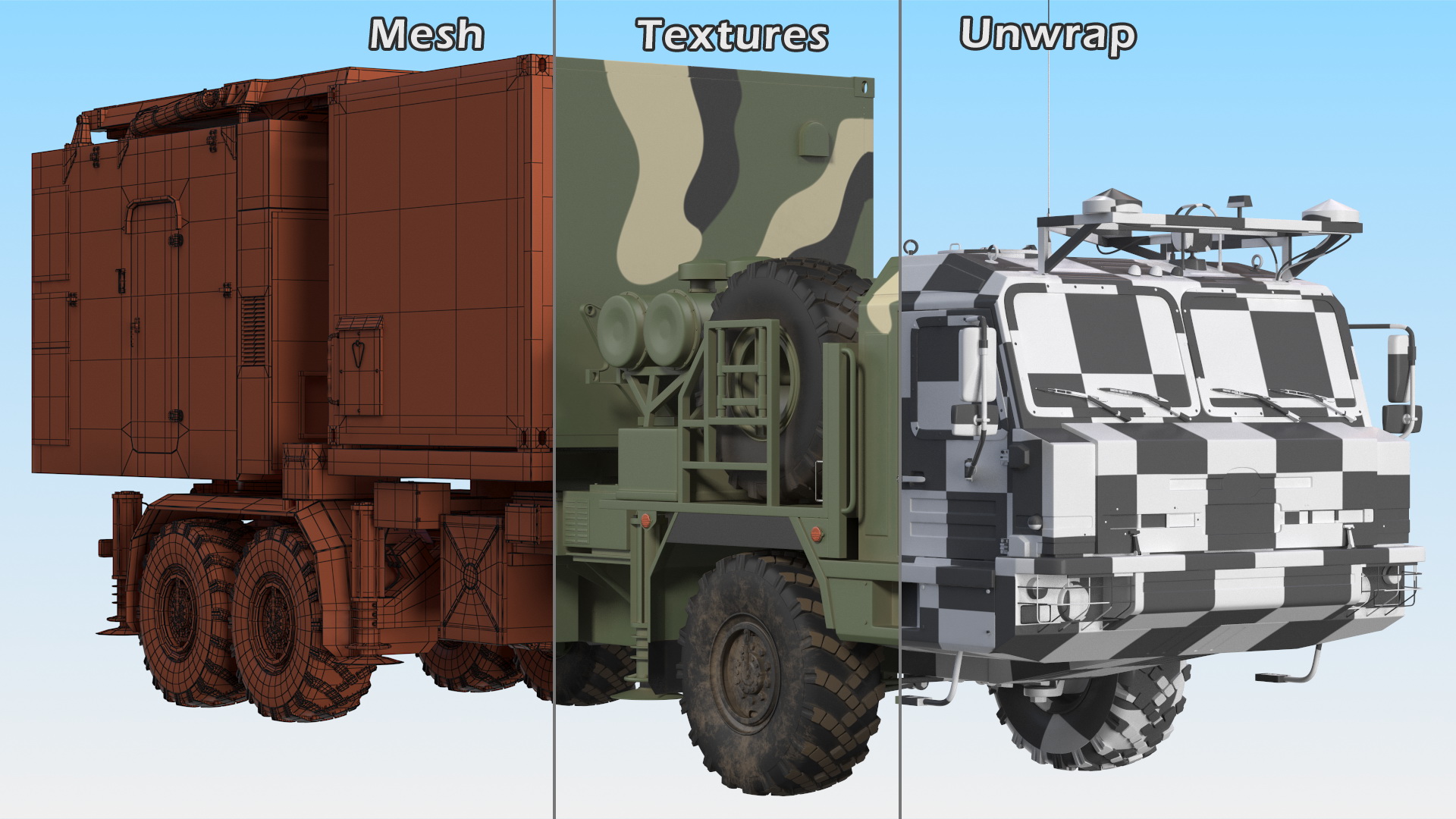 3D model Multi Function Mobile Tracking Radar Vityaz 50R6 Camo Rigged