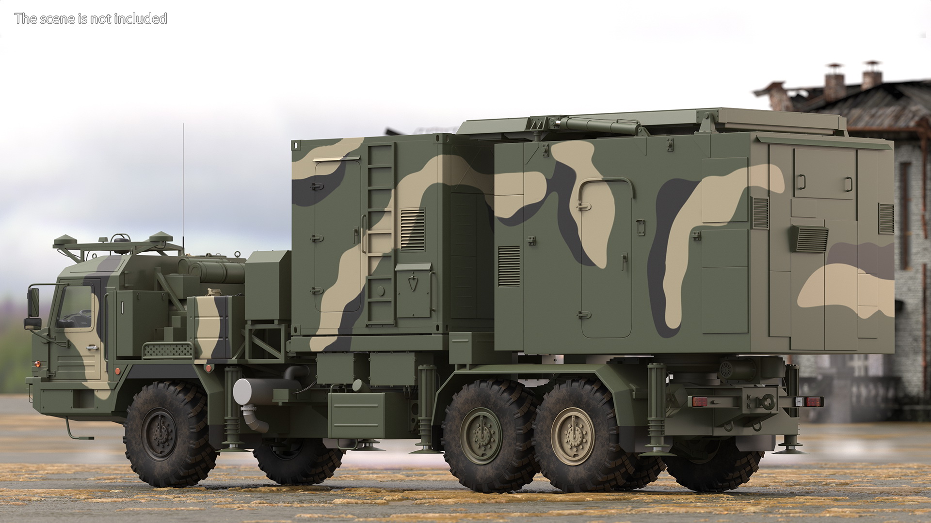 3D model Multi Function Mobile Tracking Radar Vityaz 50R6 Camo Rigged