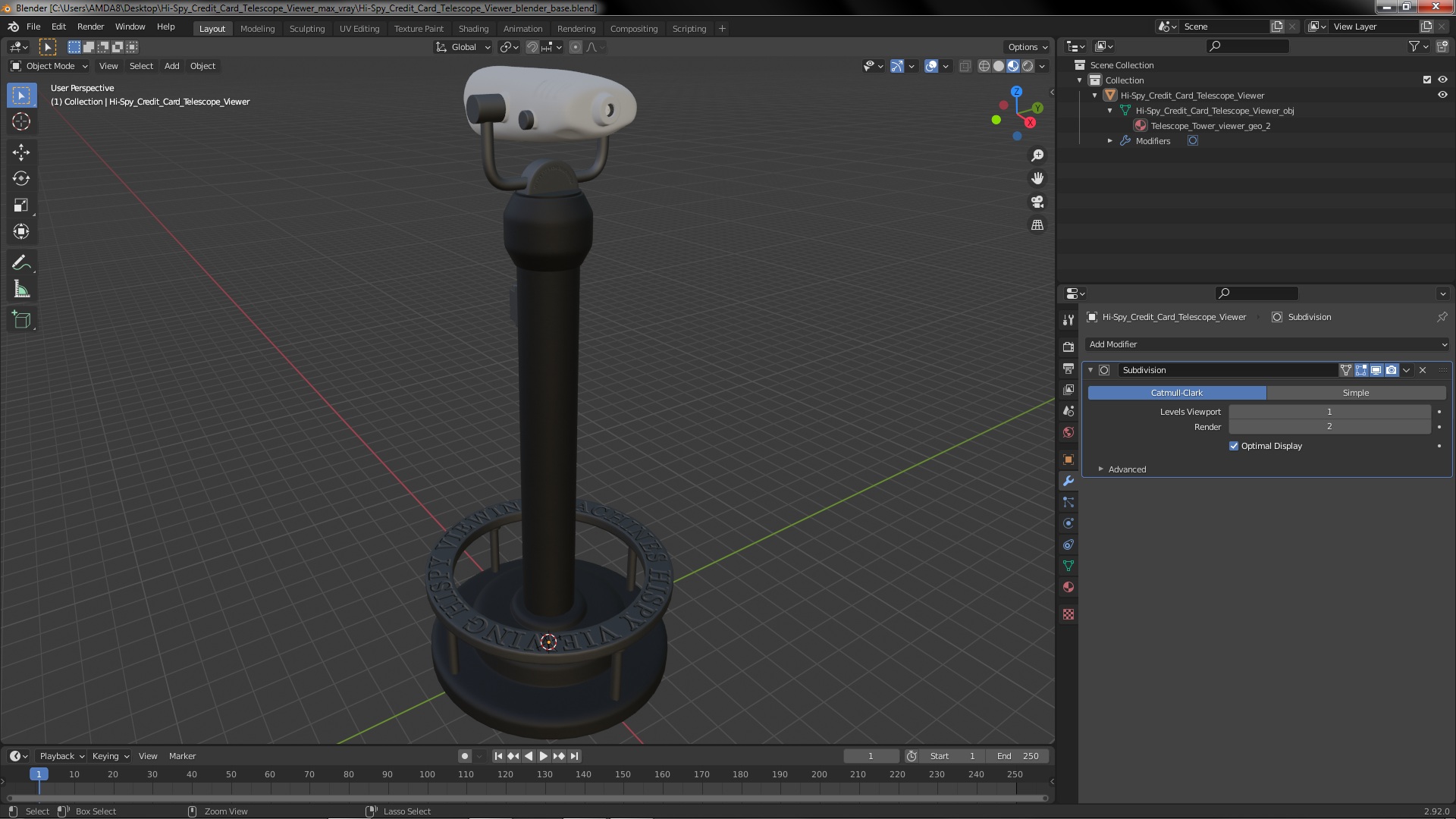3D model Hi-Spy Credit Card Telescope Viewer