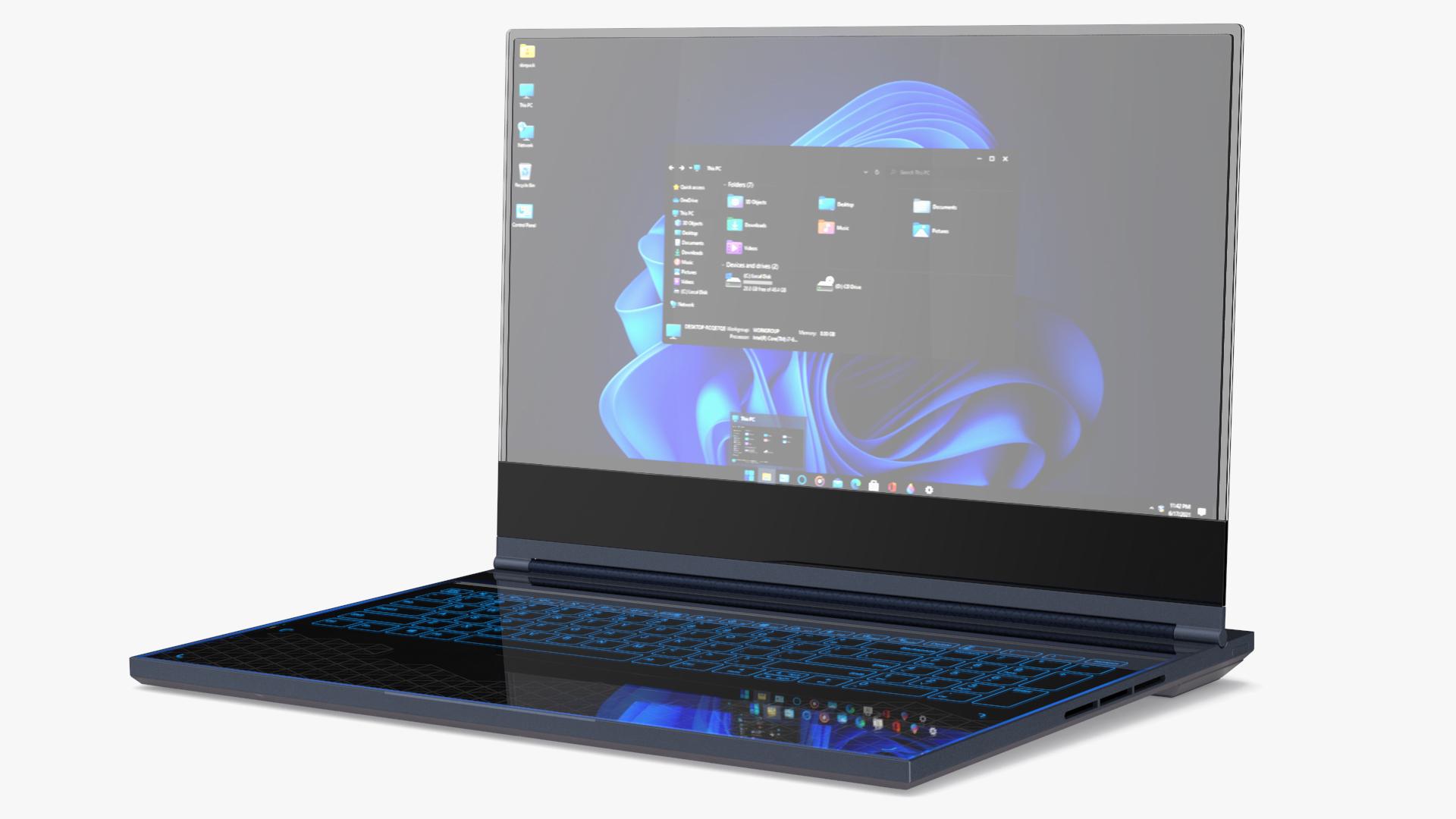 Lenovo Transparent Display Laptop is On 3D model