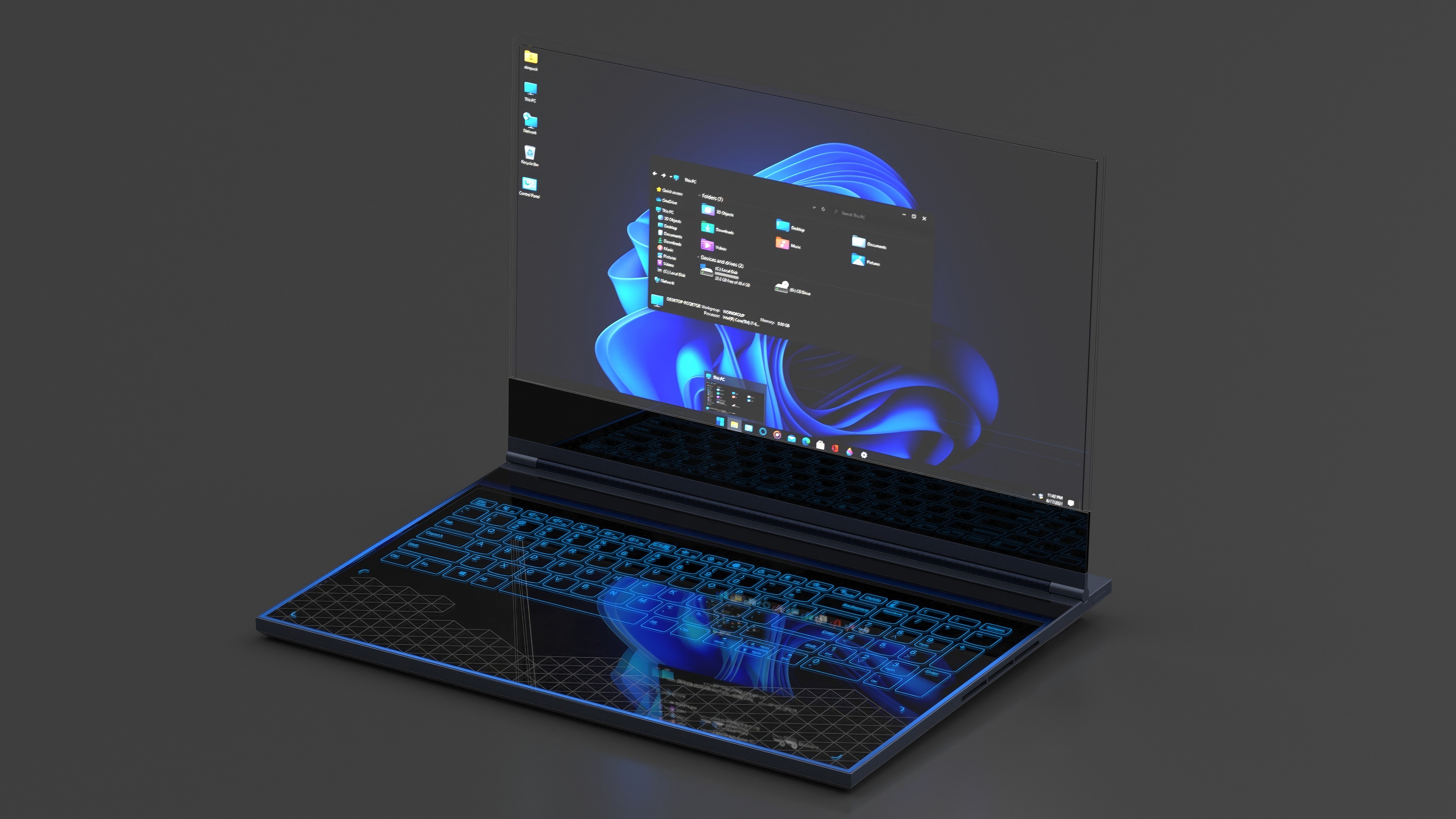 Lenovo Transparent Display Laptop is On 3D model