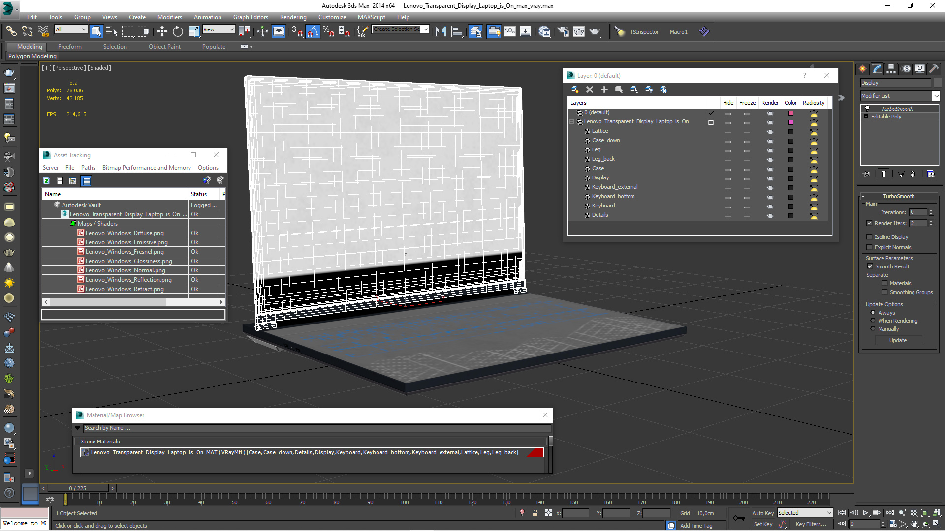 Lenovo Transparent Display Laptop is On 3D model