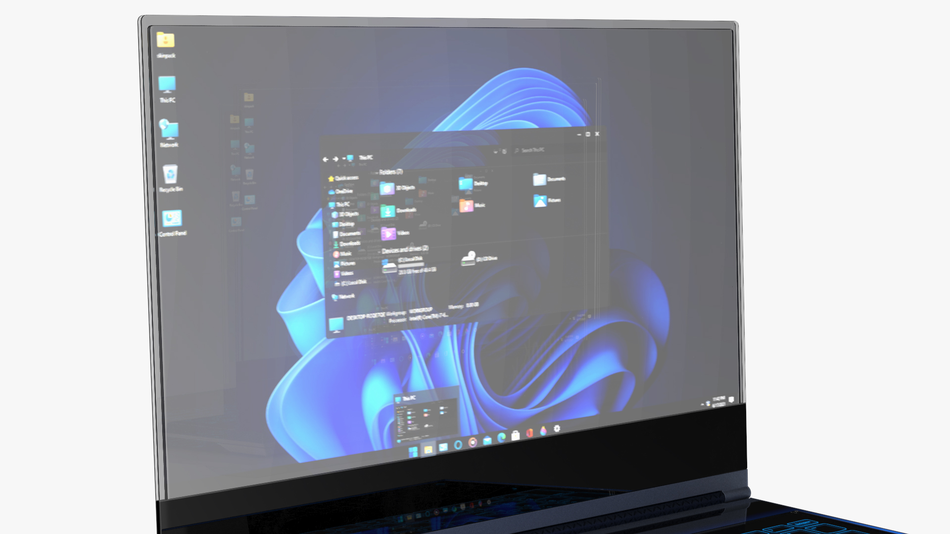 Lenovo Transparent Display Laptop is On 3D model