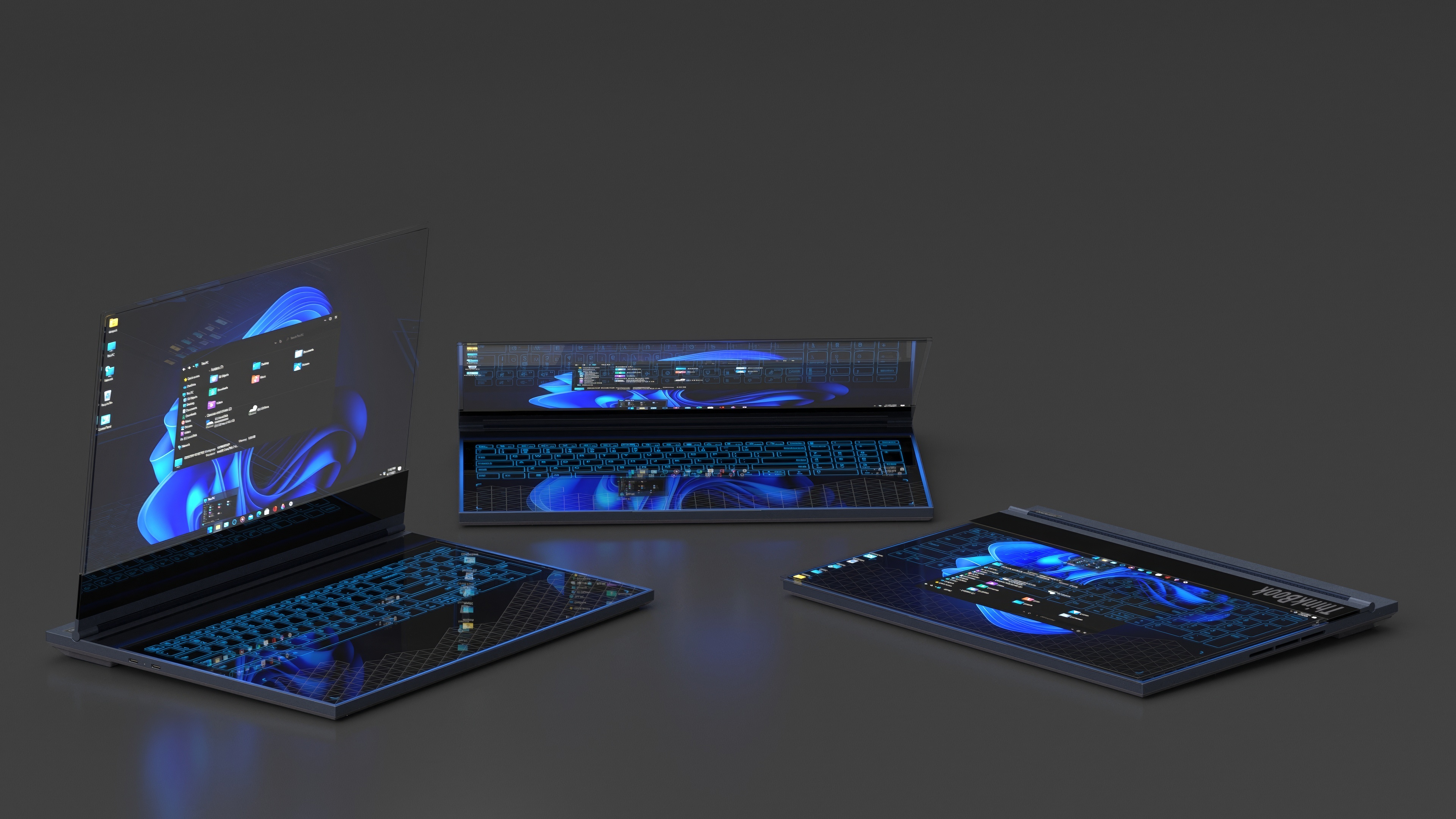 Lenovo Transparent Display Laptop is On 3D model