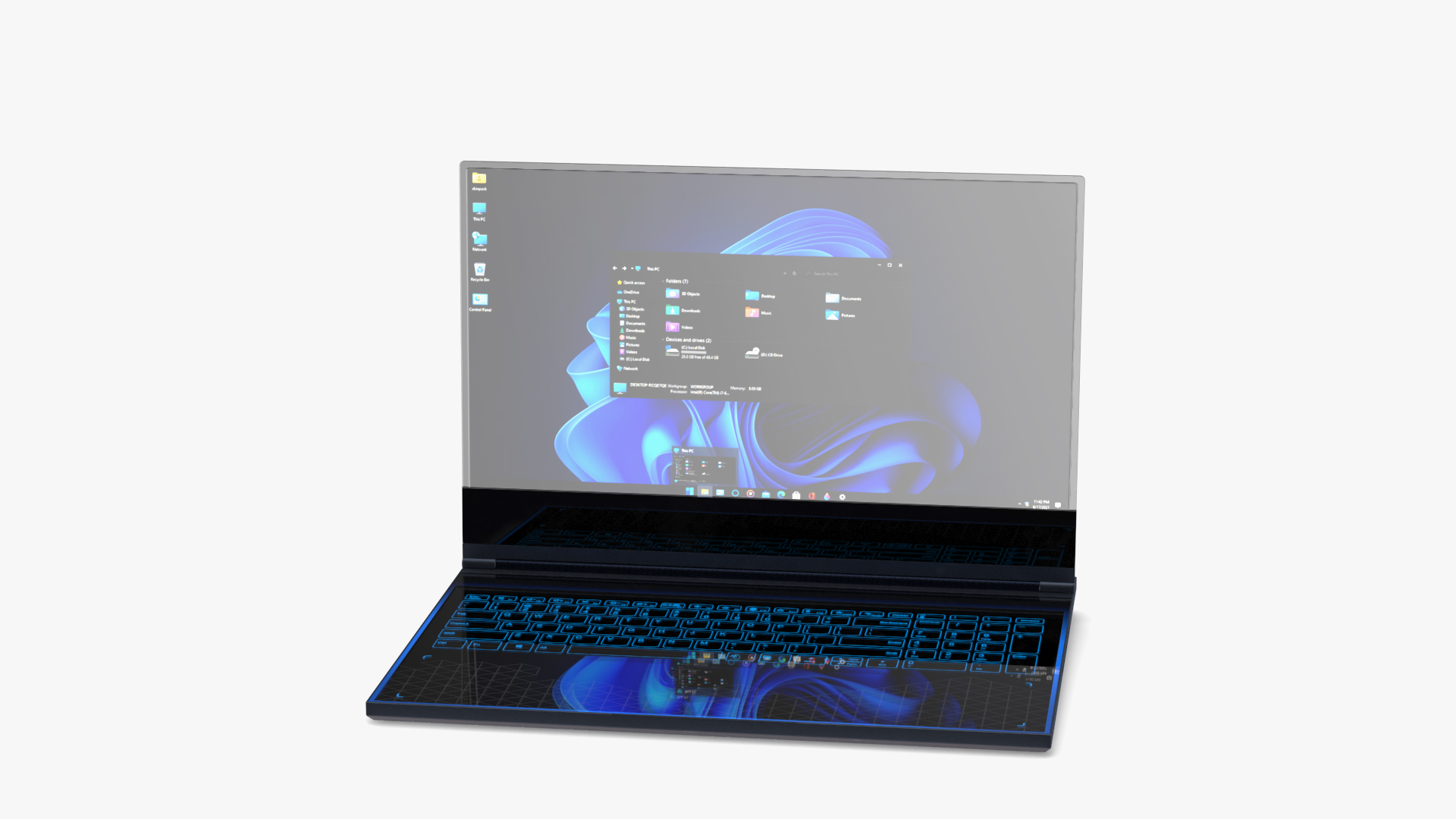 Lenovo Transparent Display Laptop is On 3D model
