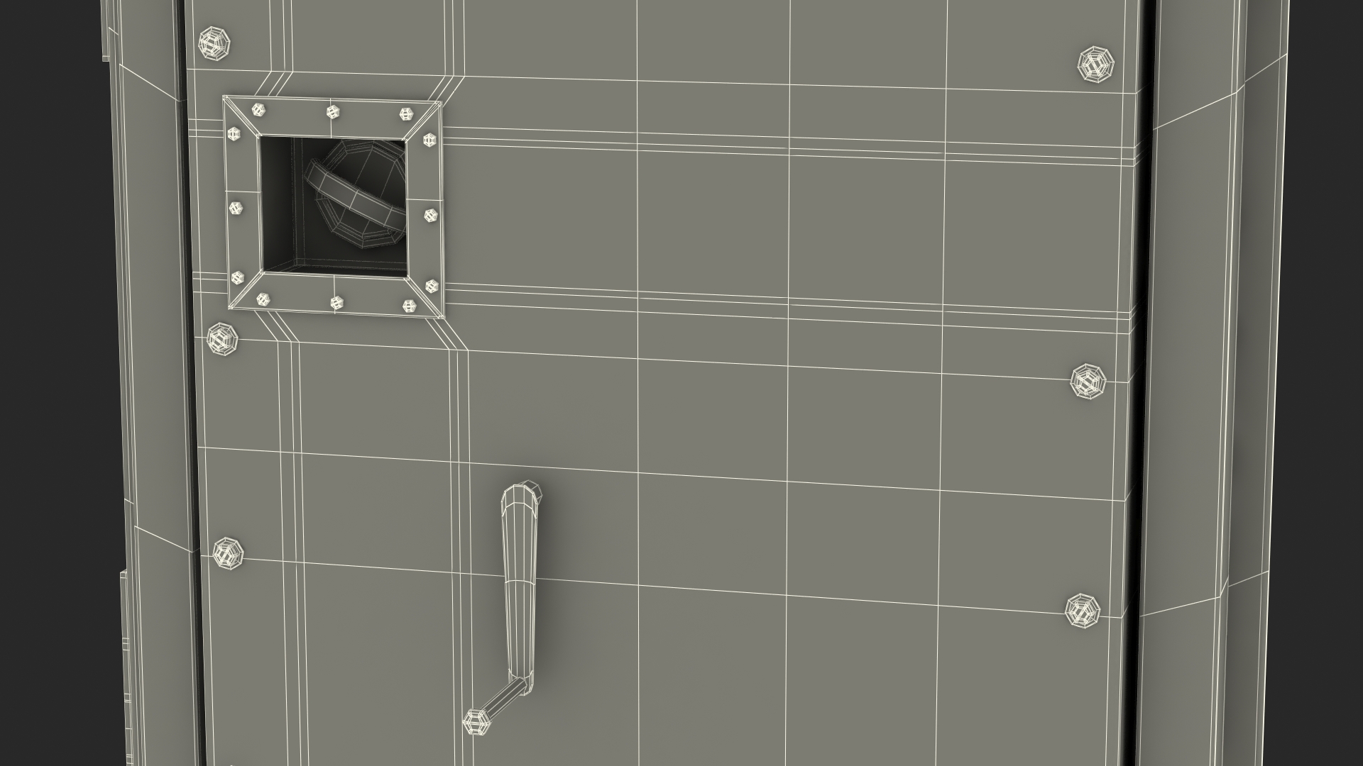 Rectangular Bank Vault Door 3D