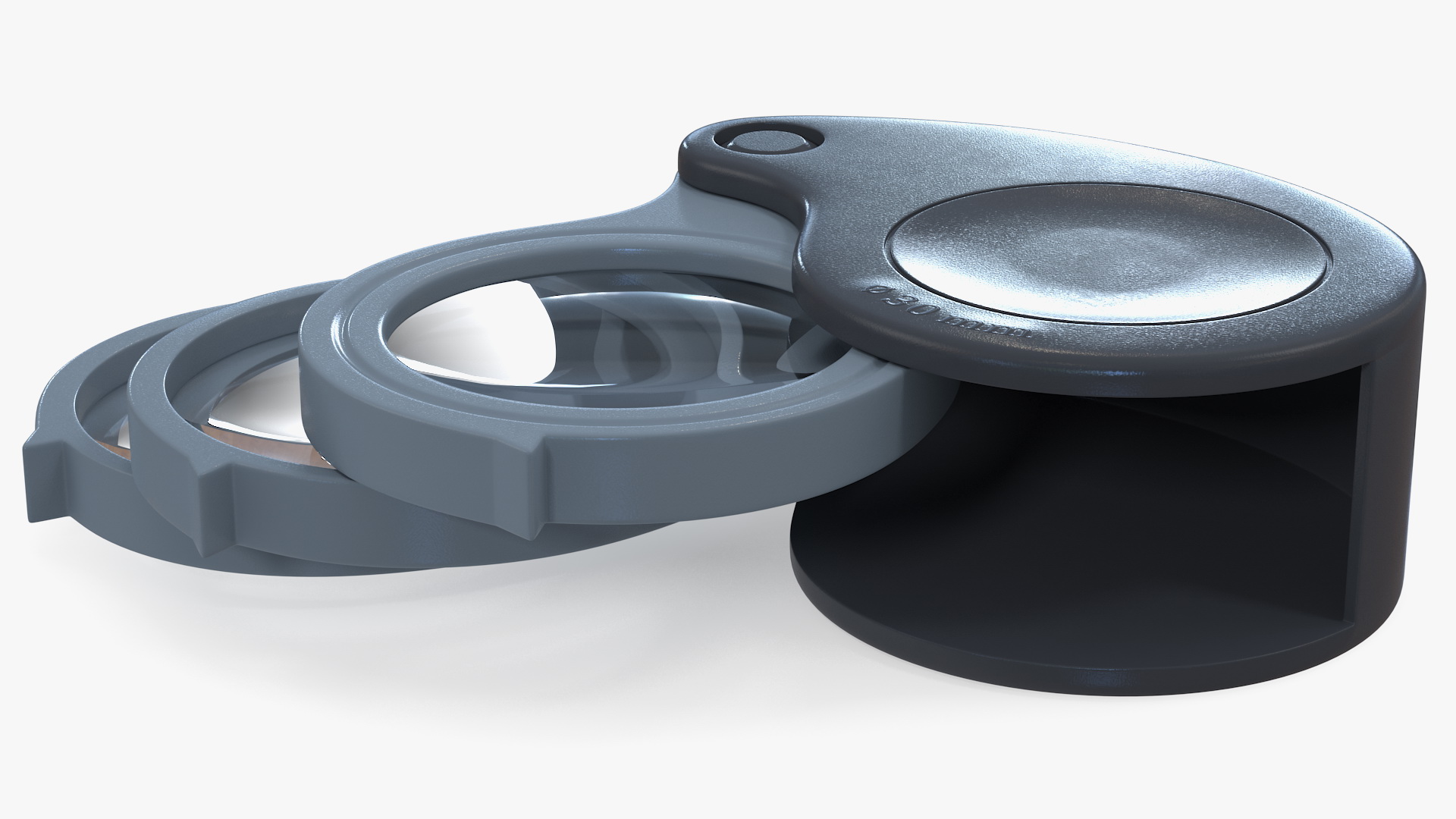 Triple Lens Folding Magnifier 3D model