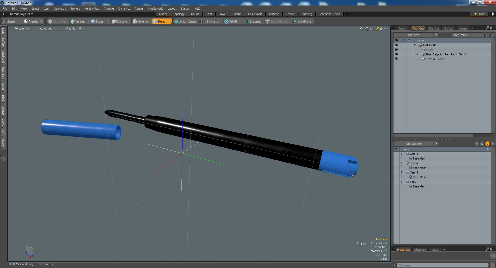 3D model Blue Ballpoint Pen Refill