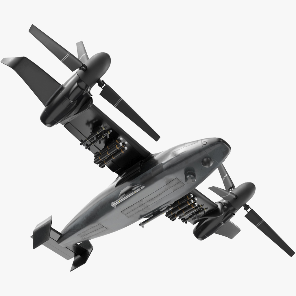 Combat Propeller Drone UAV Rigged for Cinema 4D 3D