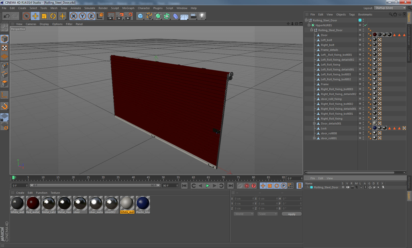 3D Rolling Steel Door model