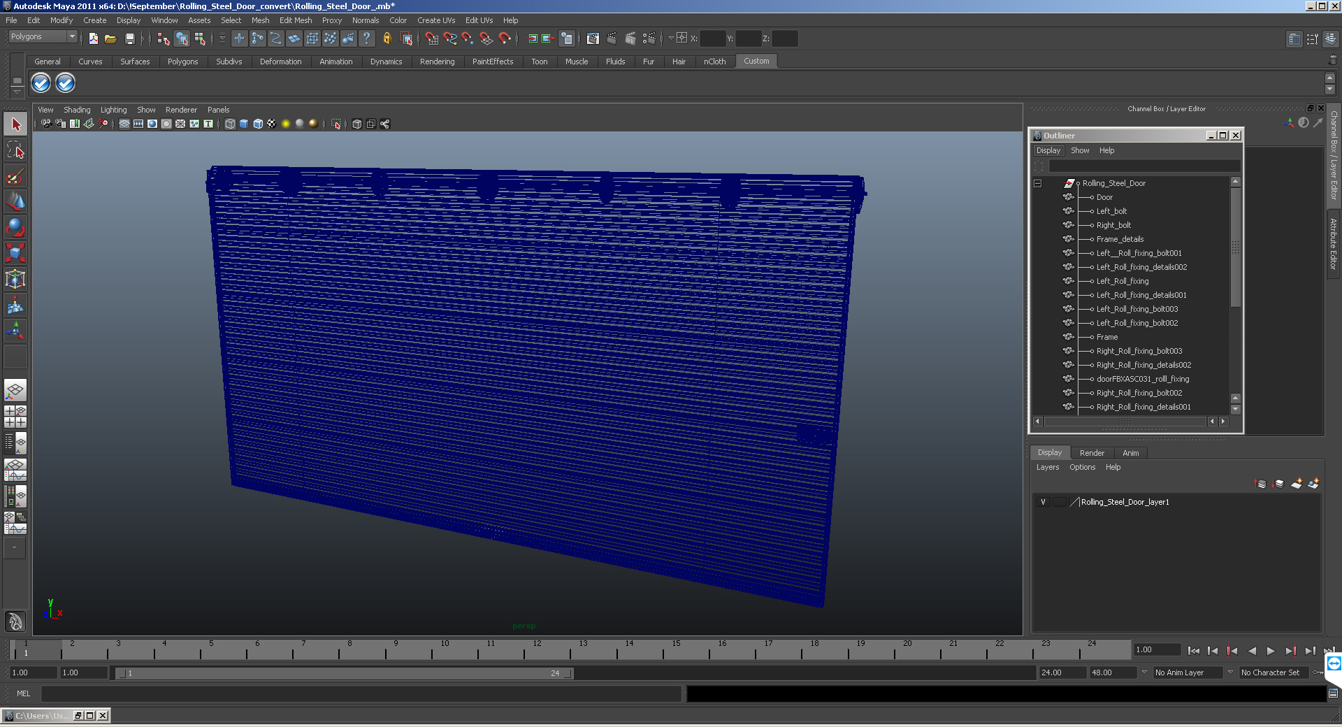 3D Rolling Steel Door model