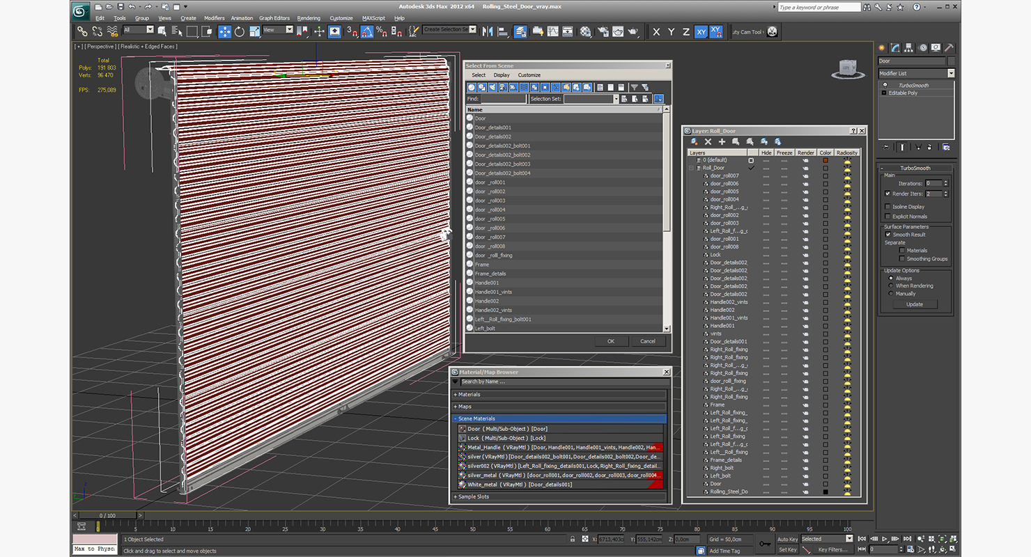 3D Rolling Steel Door model