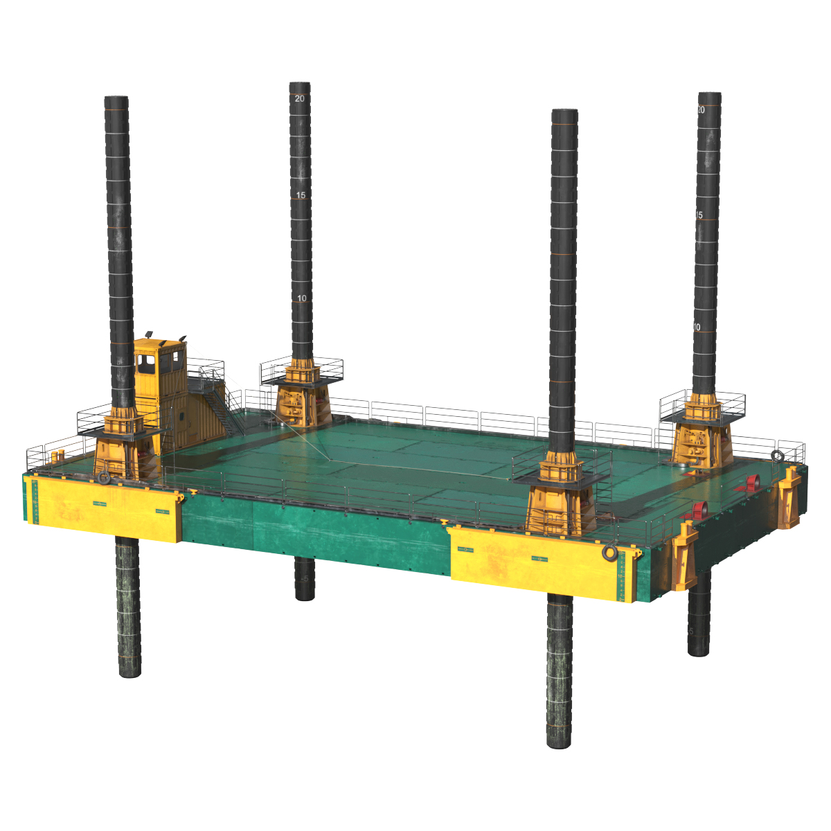 Offshore Jack Up Pontoon Platform Green