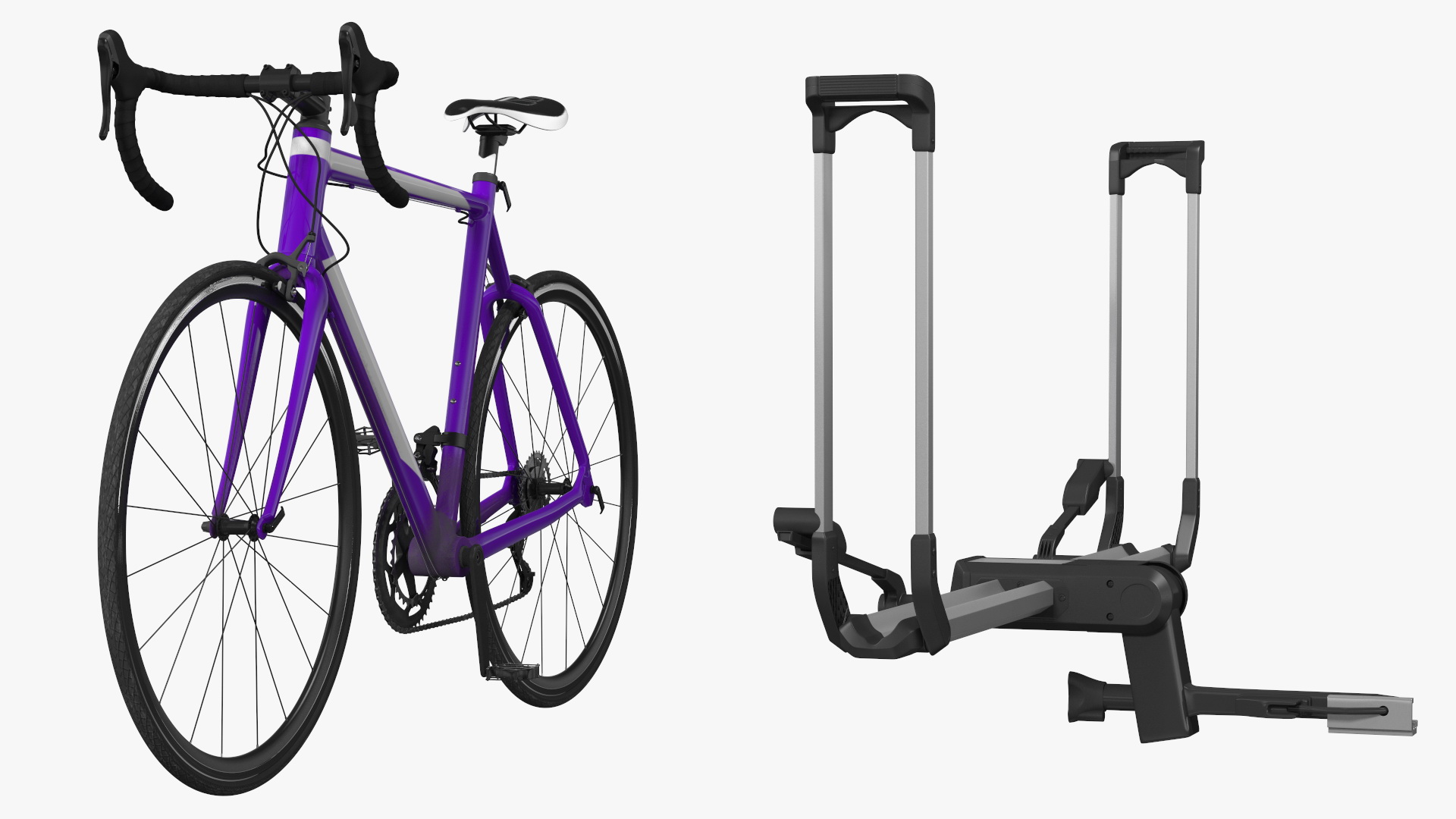 3D Hybrid SUV with Bike Rack Aluminum Platform Road Bike model