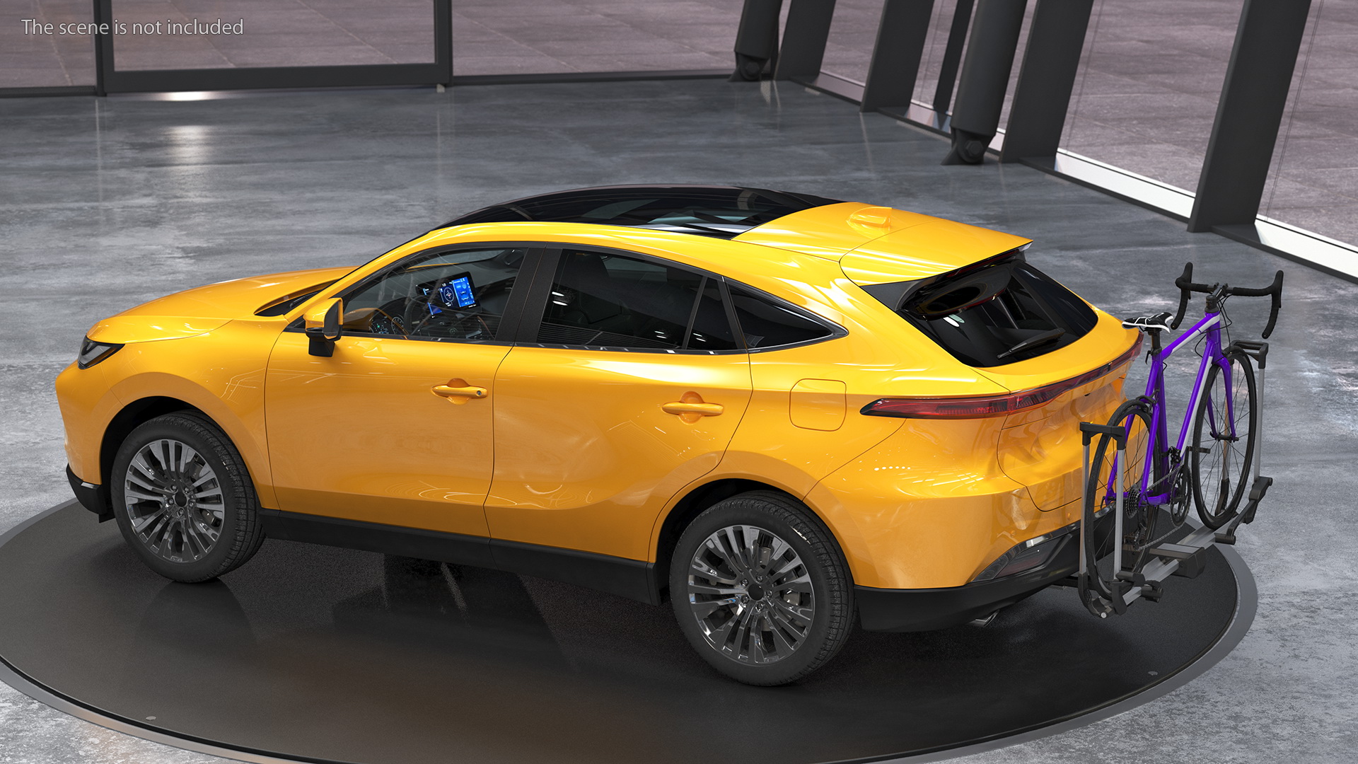 3D Hybrid SUV with Bike Rack Aluminum Platform Road Bike model