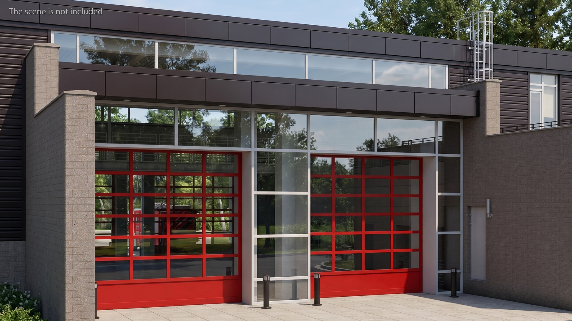 Fire Department Station with Fire Trucks, view 4